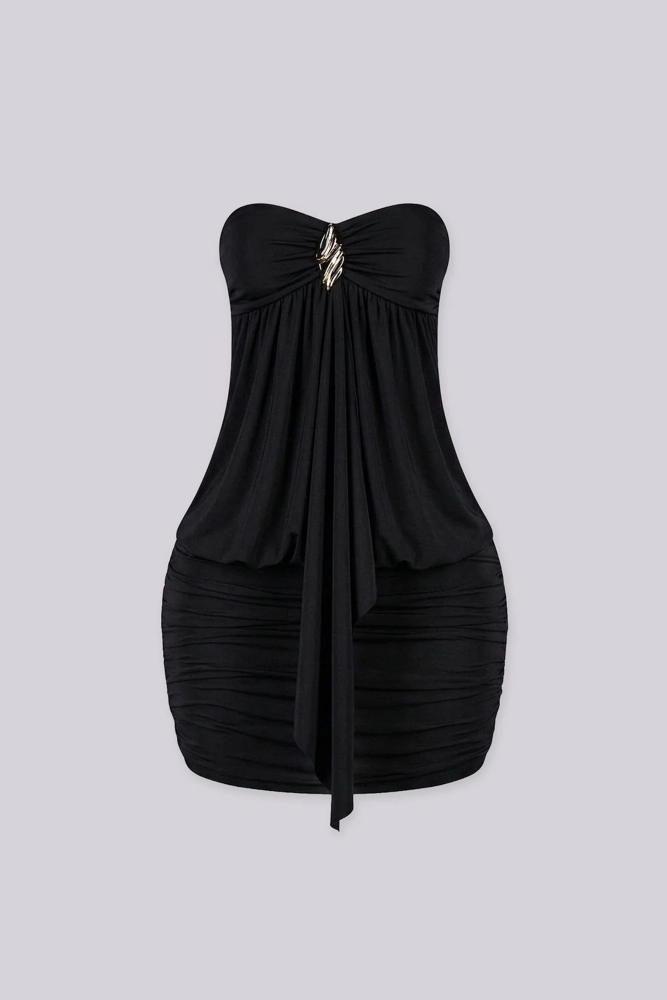 Blackhole Drape Mini Dress - Image 5
