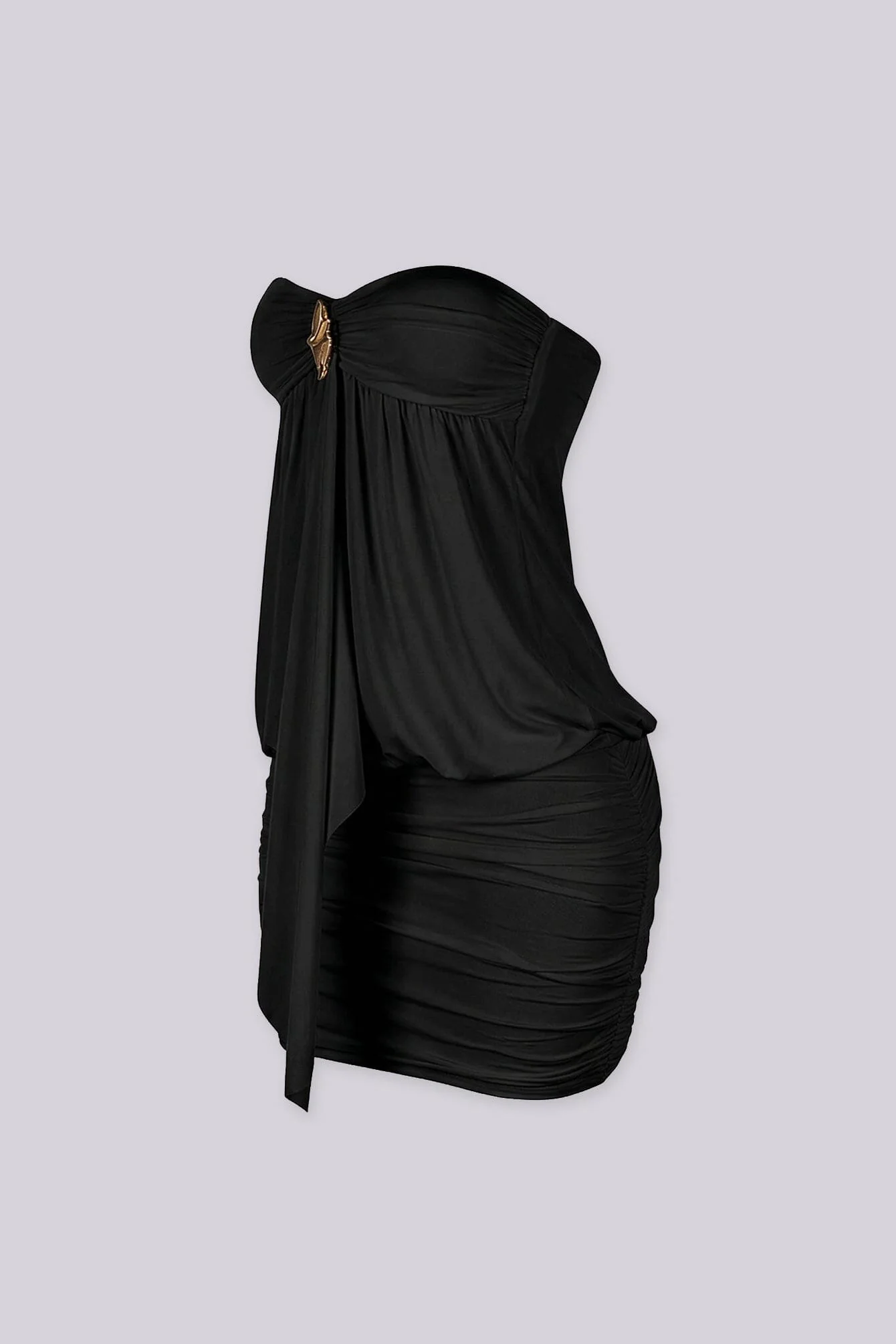 Blackhole Drape Mini Dress - Image 7