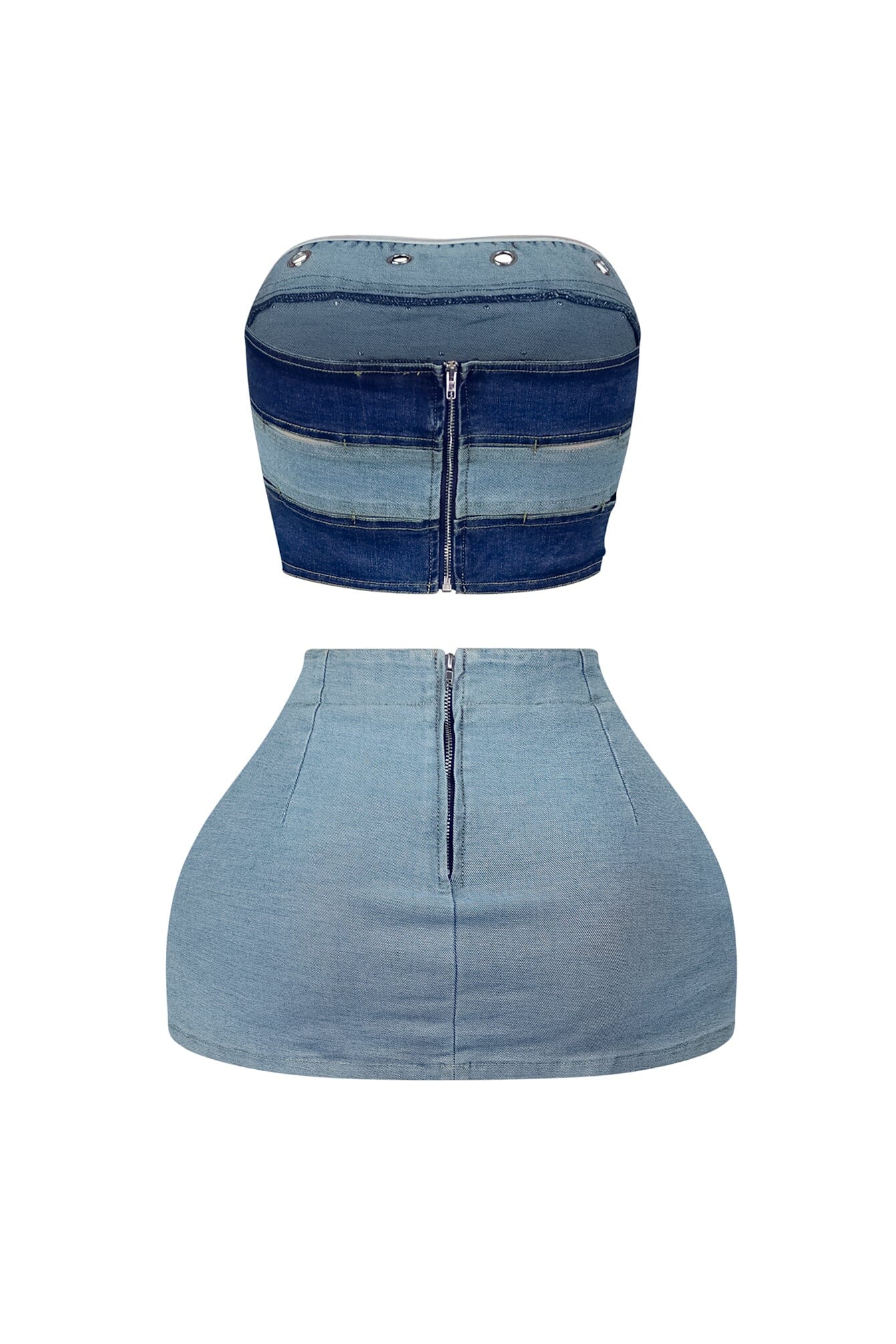 Blake Denim Tube Top & Skirt SET - Image 4