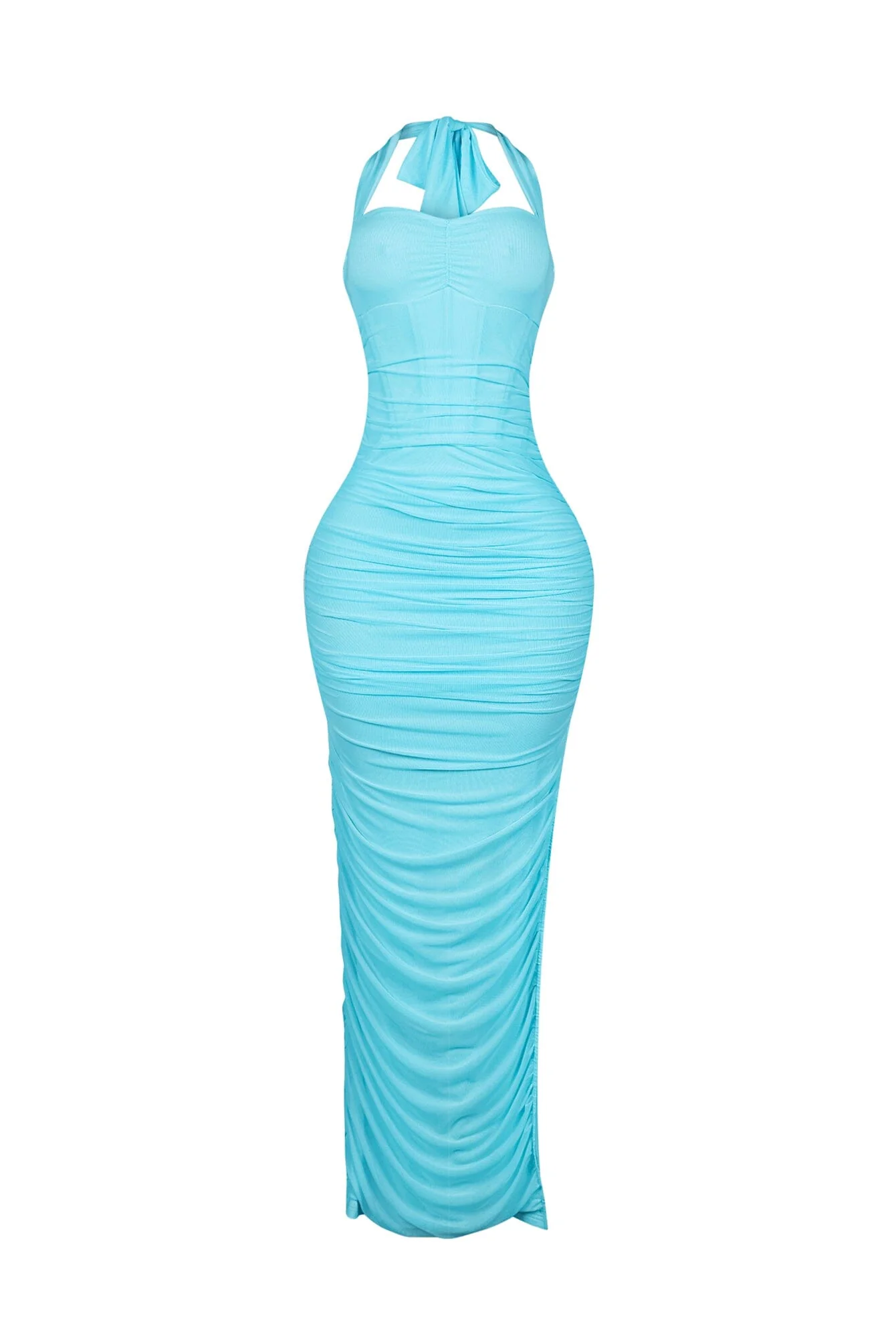Bloomie Mesh Ruched Corset Halter Dress - Image 6