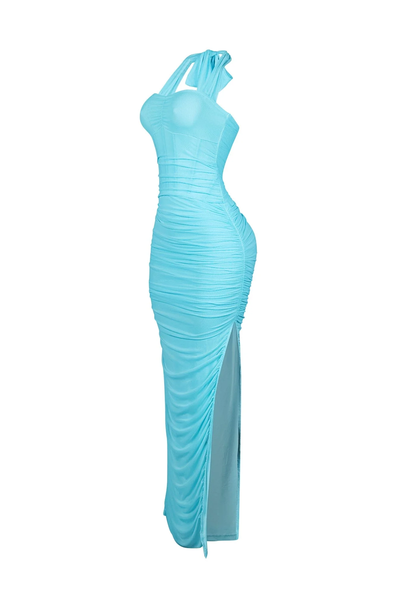 Bloomie Mesh Ruched Corset Halter Dress - Image 7