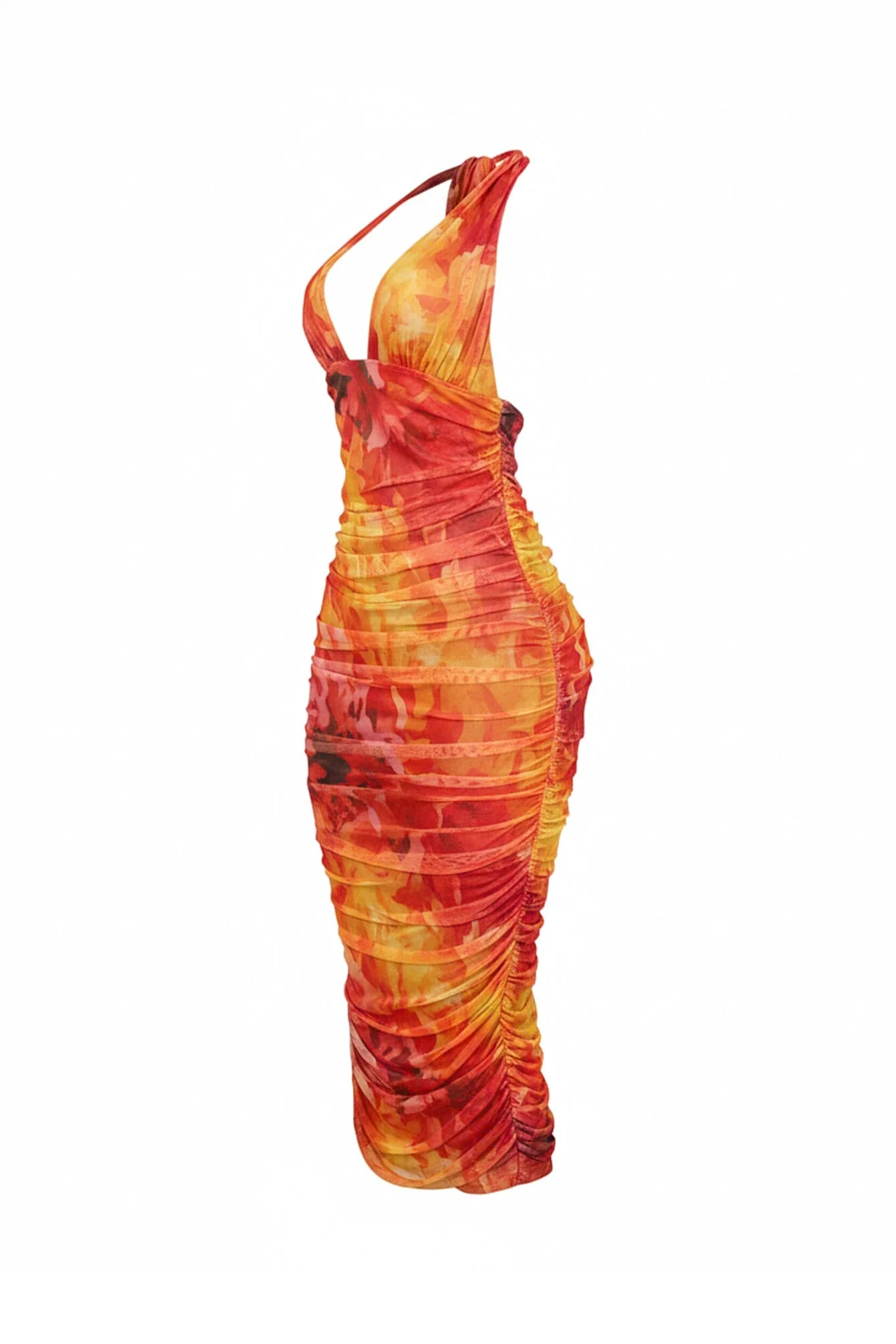 Bloomruche Mesh Print Halter Dress - Image 8