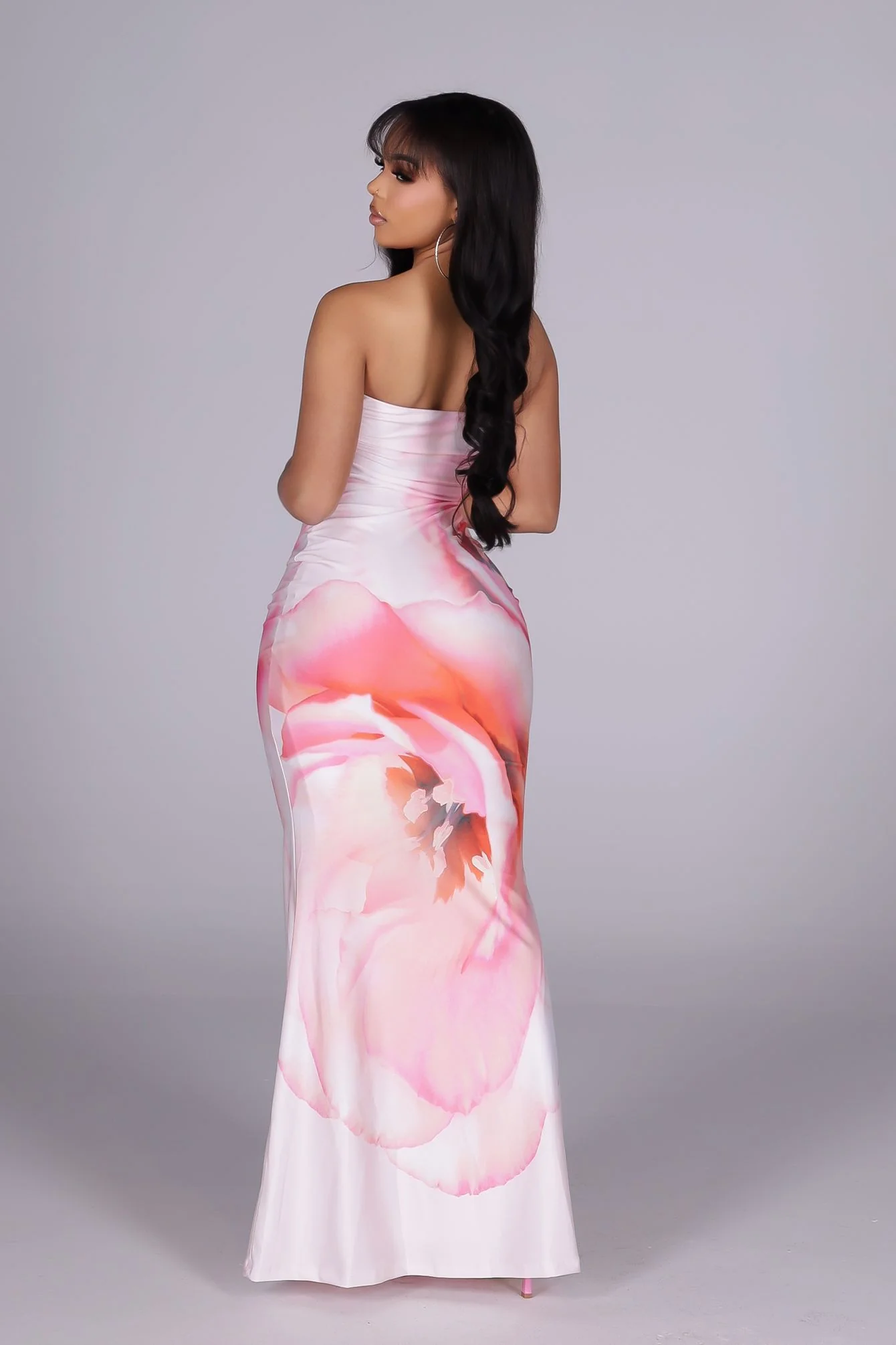 Blush Bloom Strapless Maxi Dress - Image 2