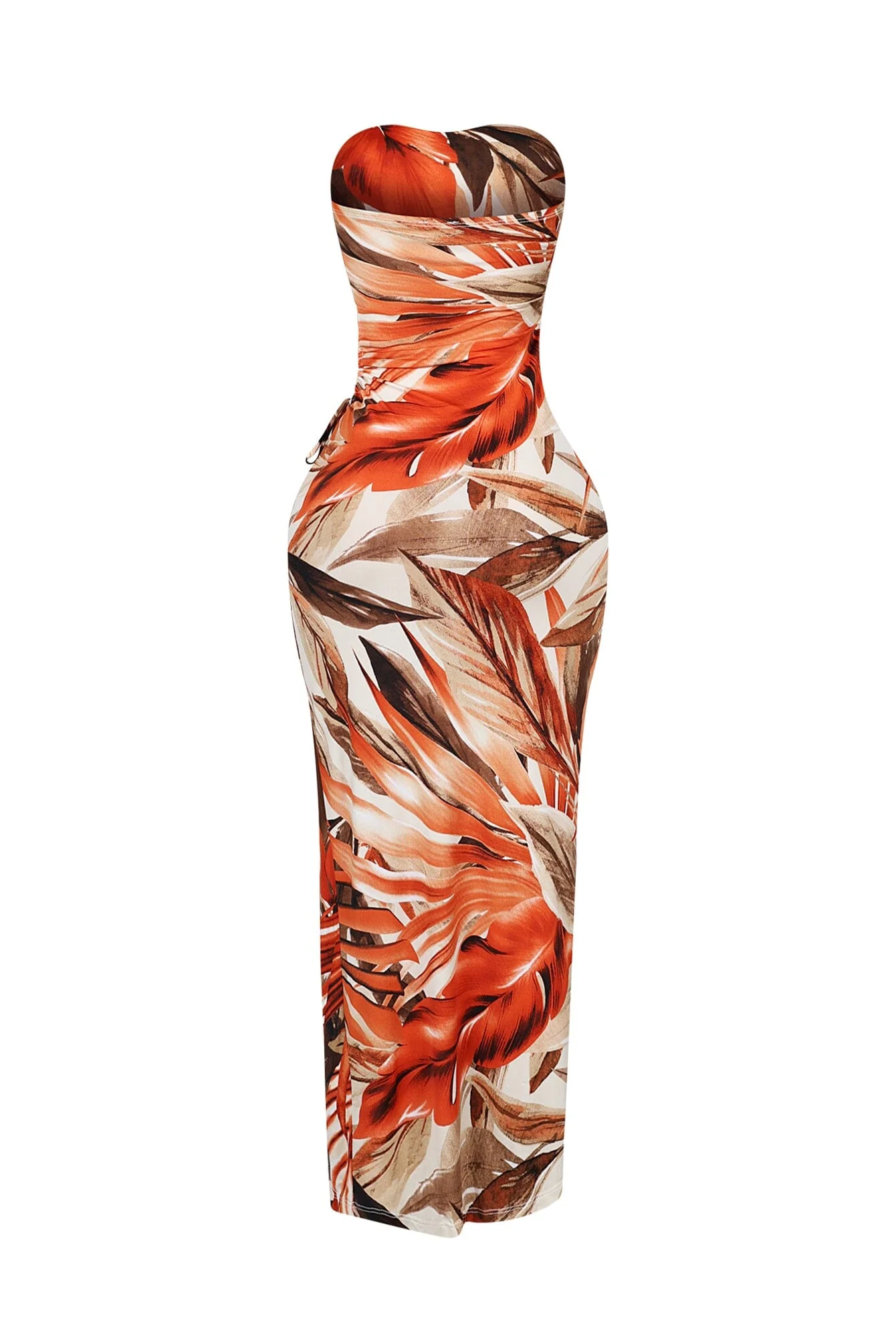Botanical Cutout Floral Maxi Tube Dress - Image 5