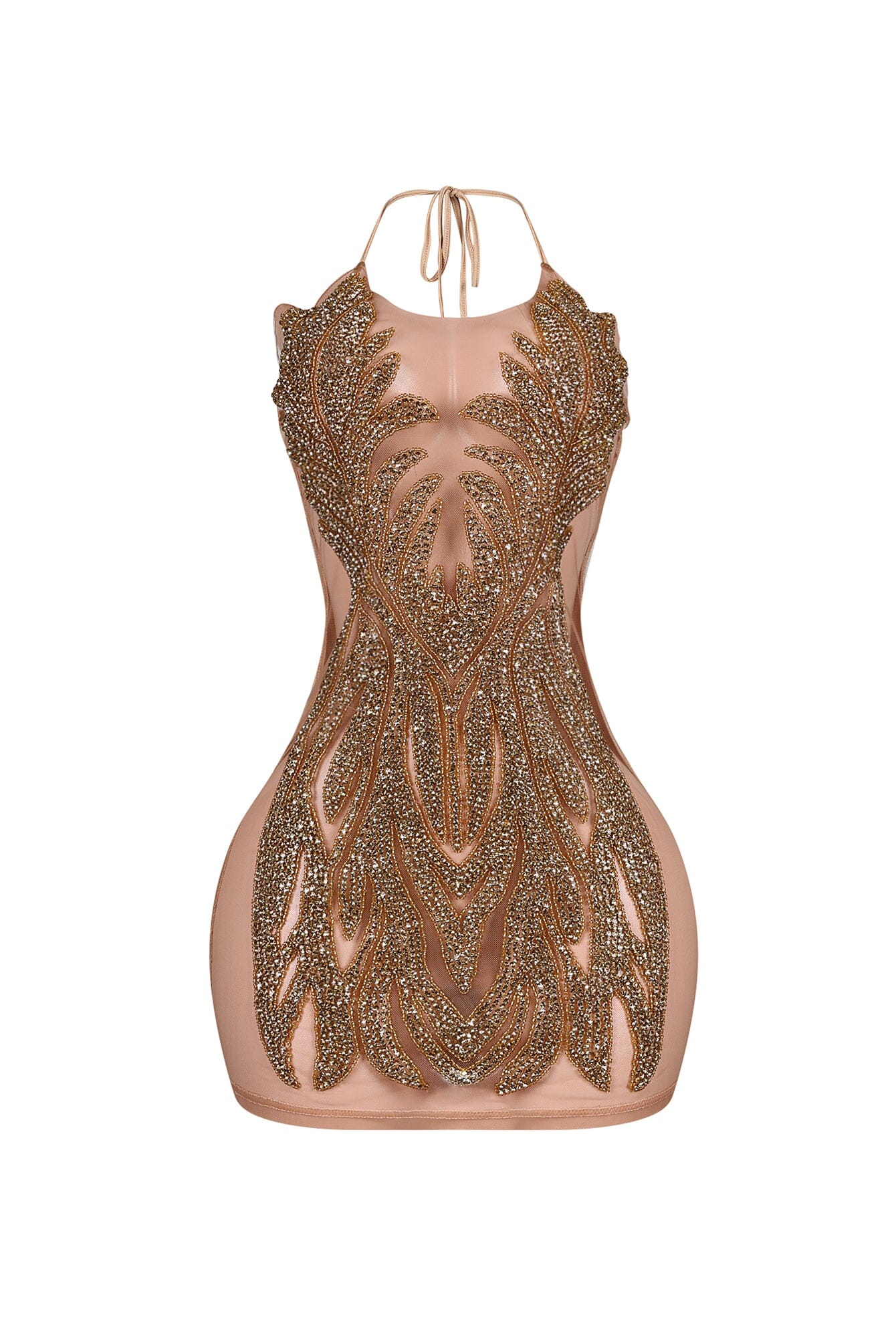 Bratty Rhinestone Mesh Contrast Mini Dress - Image 10