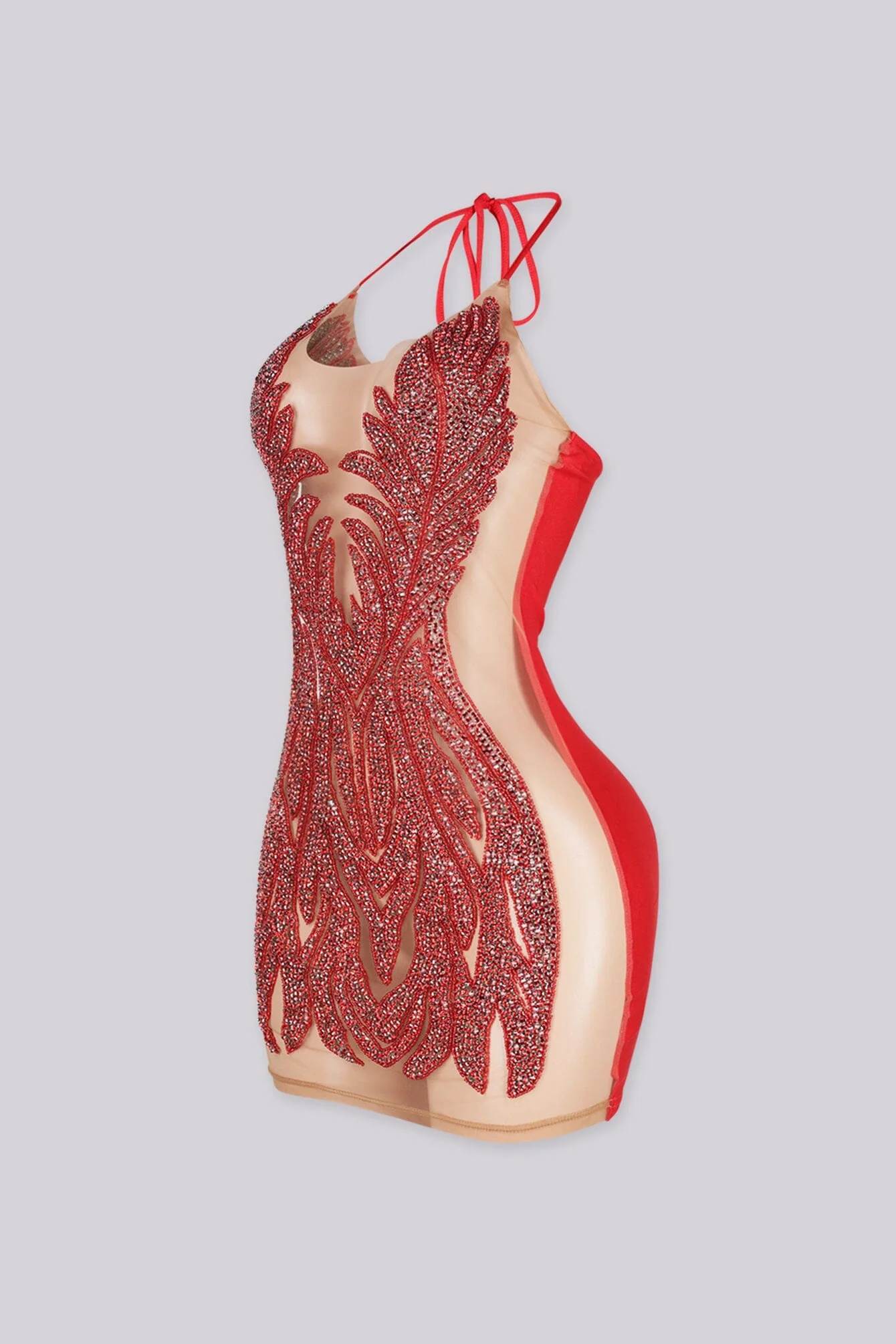Bratty Rhinestone Mesh Contrast Mini Dress - Image 14