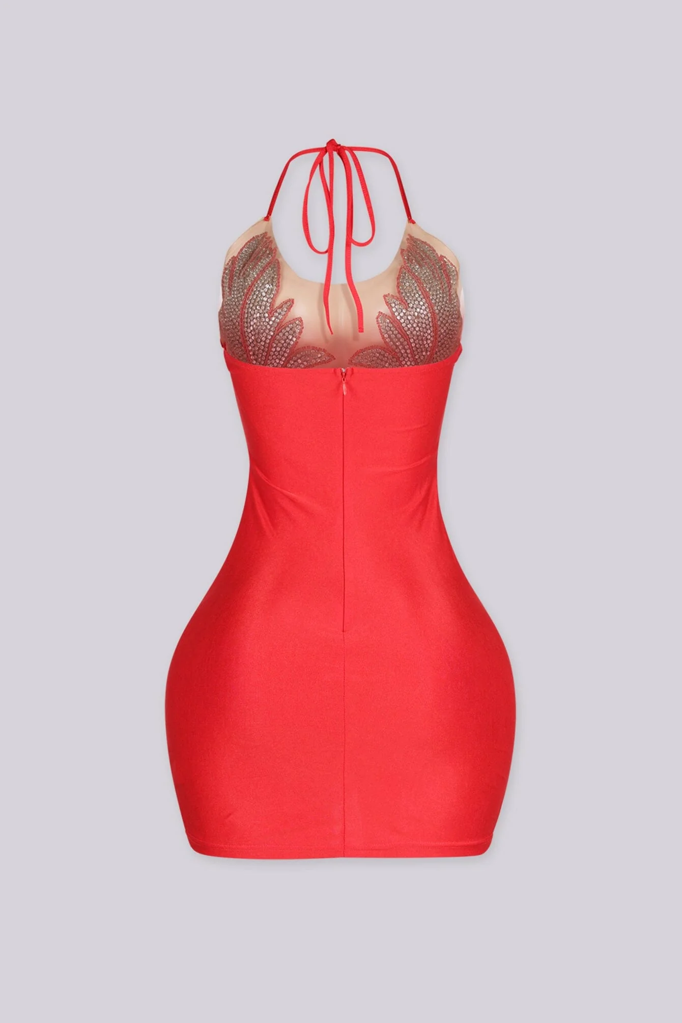 Bratty Rhinestone Mesh Contrast Mini Dress - Image 17