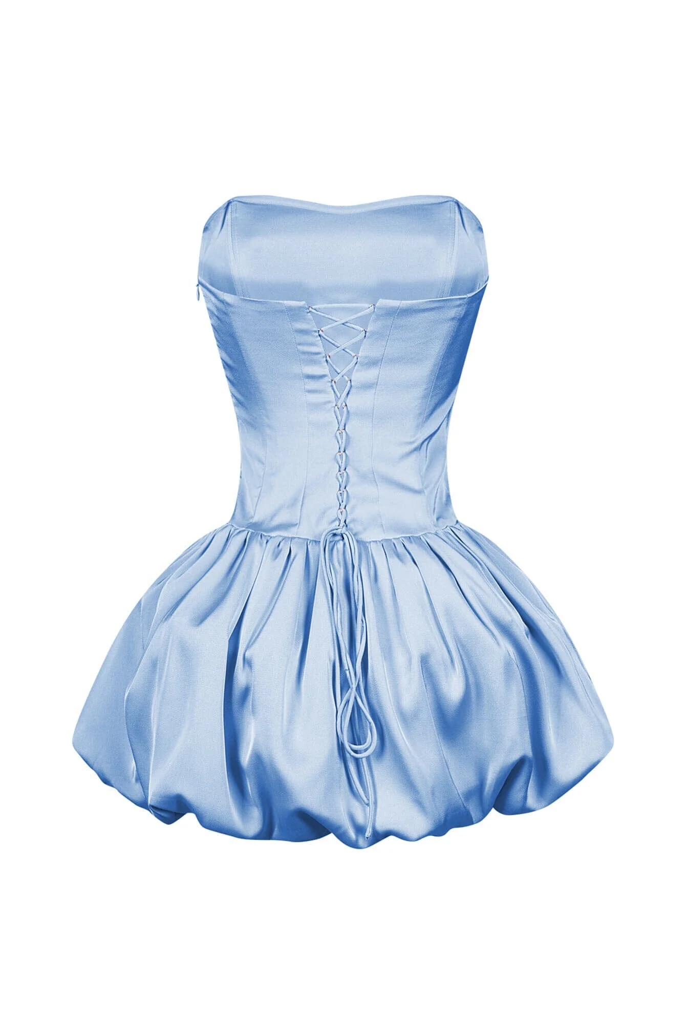 Bre Tube Satin Balloon Mini Dress - Image 15