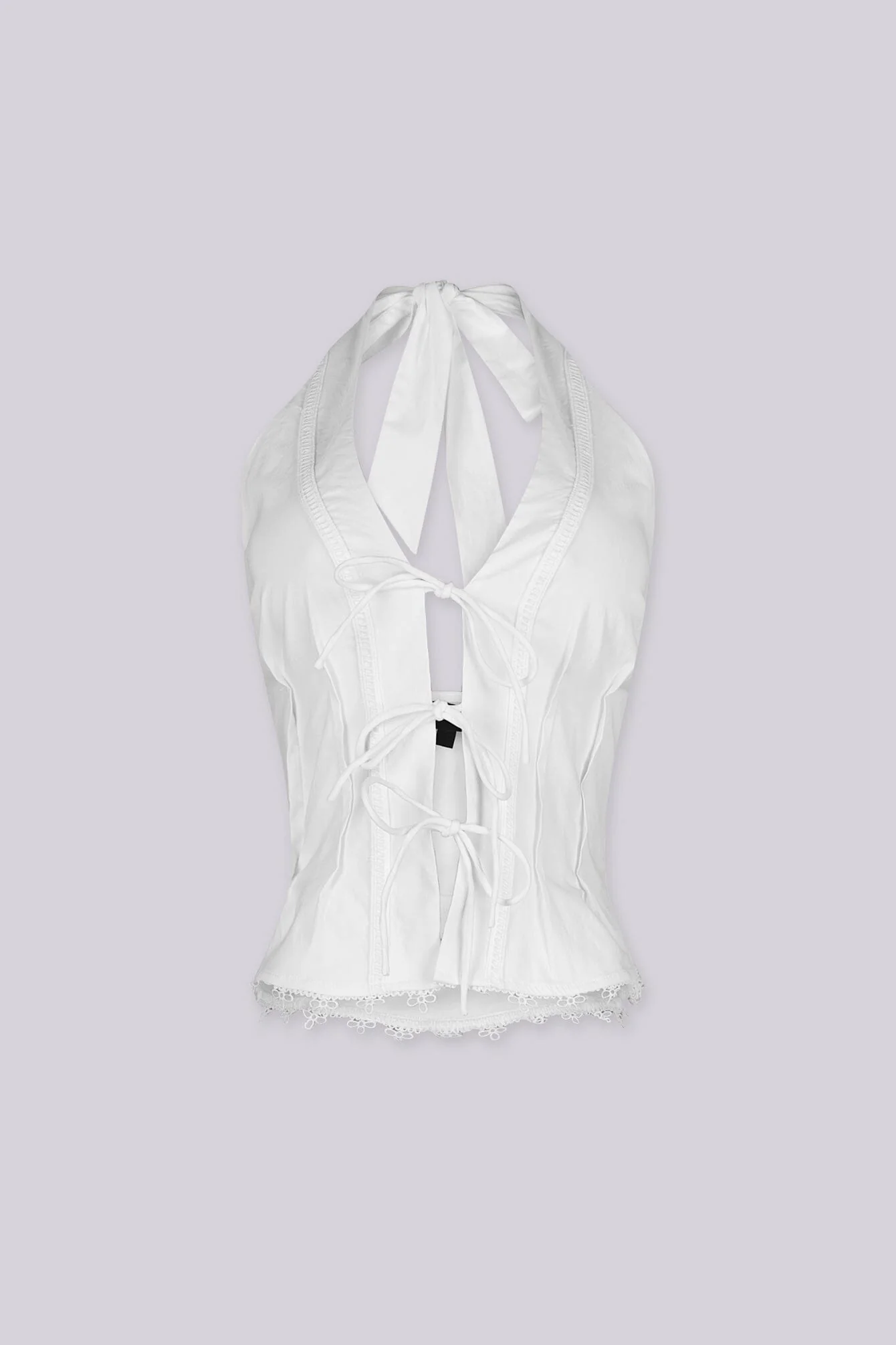Breanna Lace Up Halter Top - Image 3