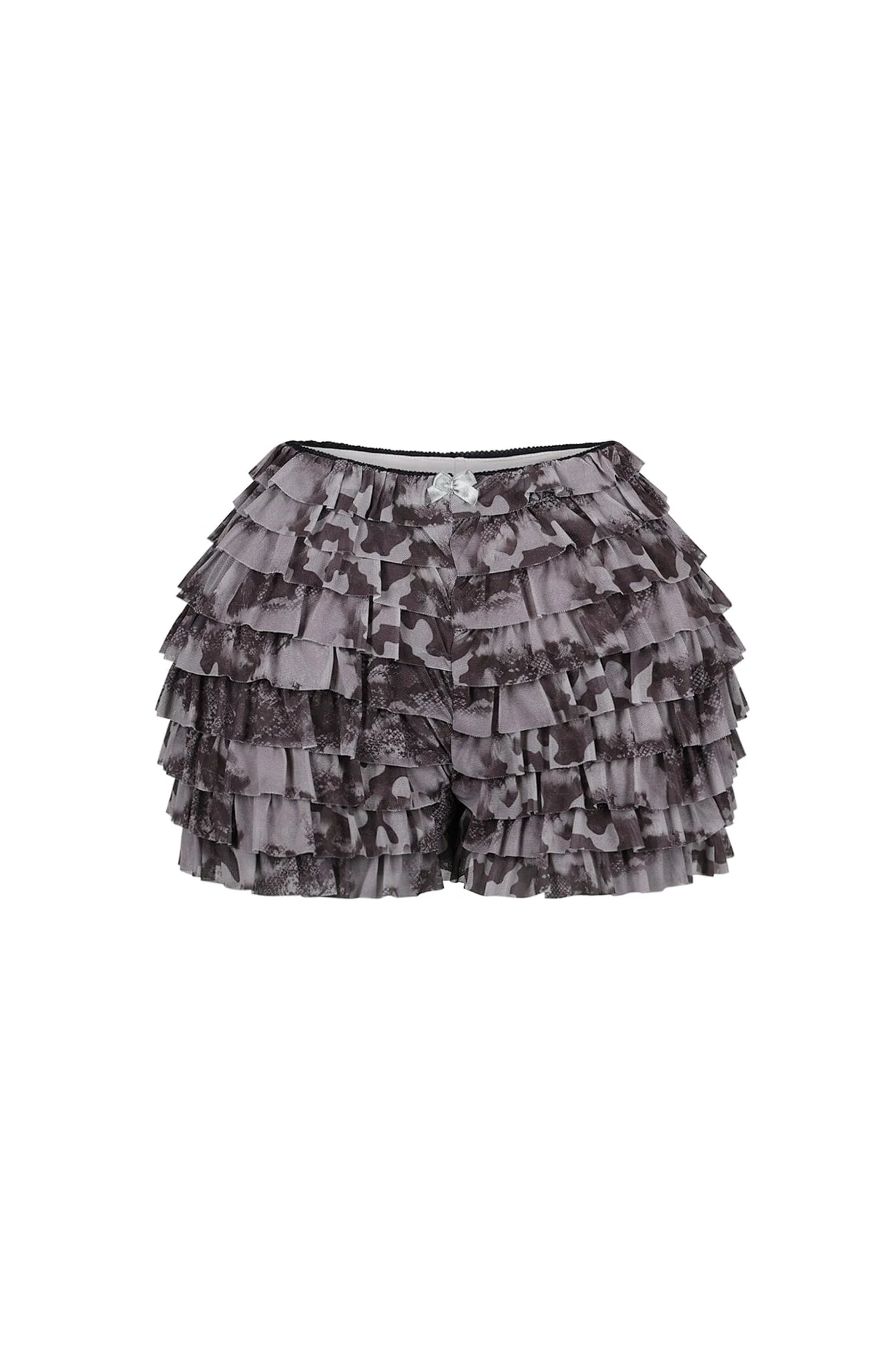 Brennan Mesh Snake Print Ruffle Shorts - Image 2