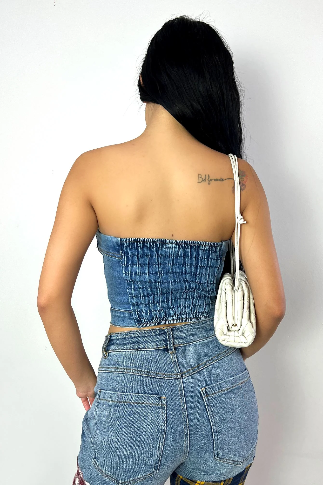 Bust Down Denim Bustier Tube Top - Image 6