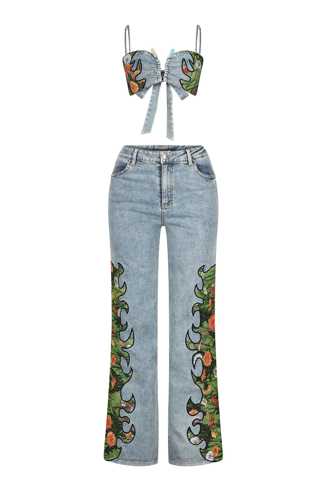 Cactus Blossom Denim Top & Pants SET - Image 4