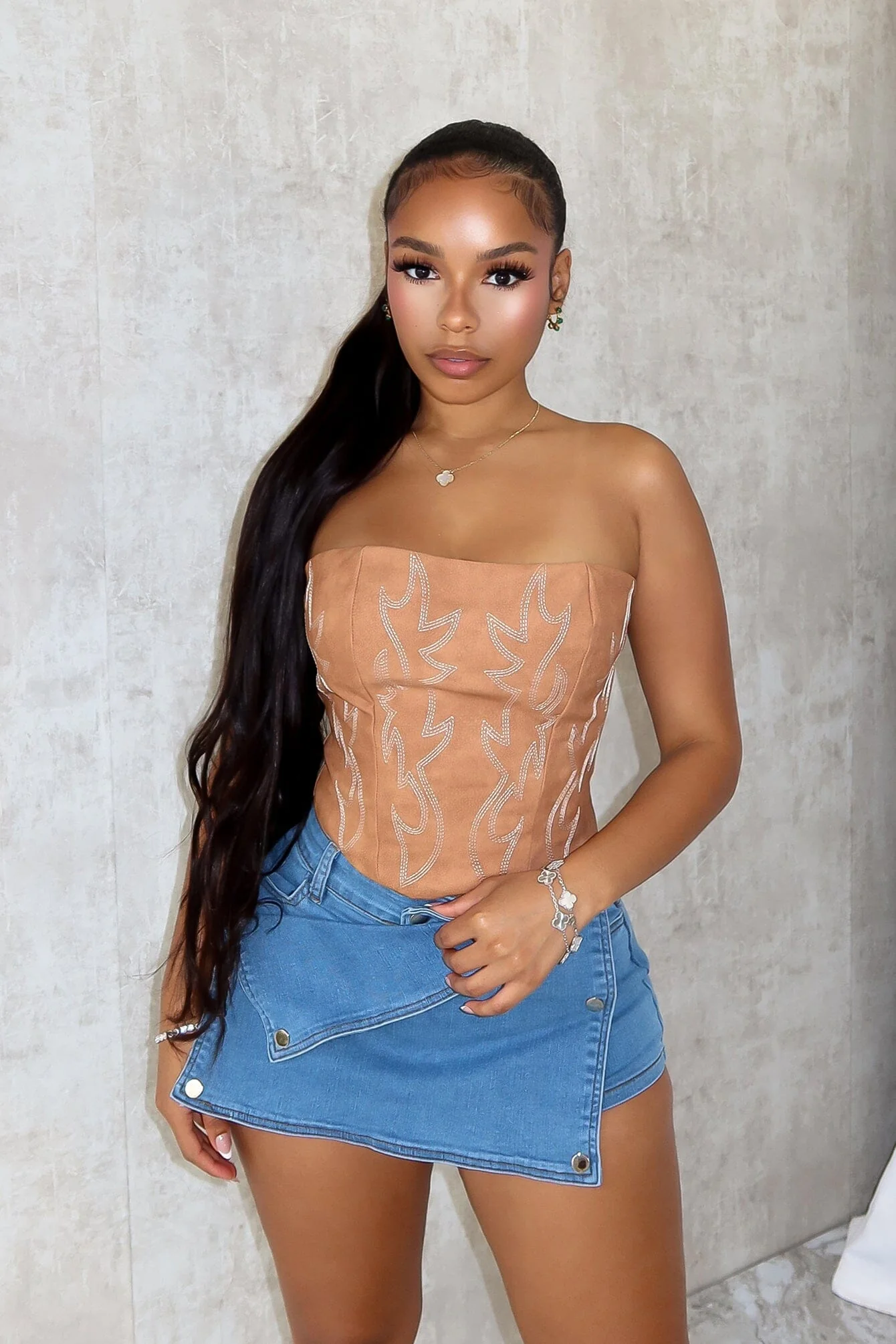 Call Me Again PU Western Corset Top - Image 3