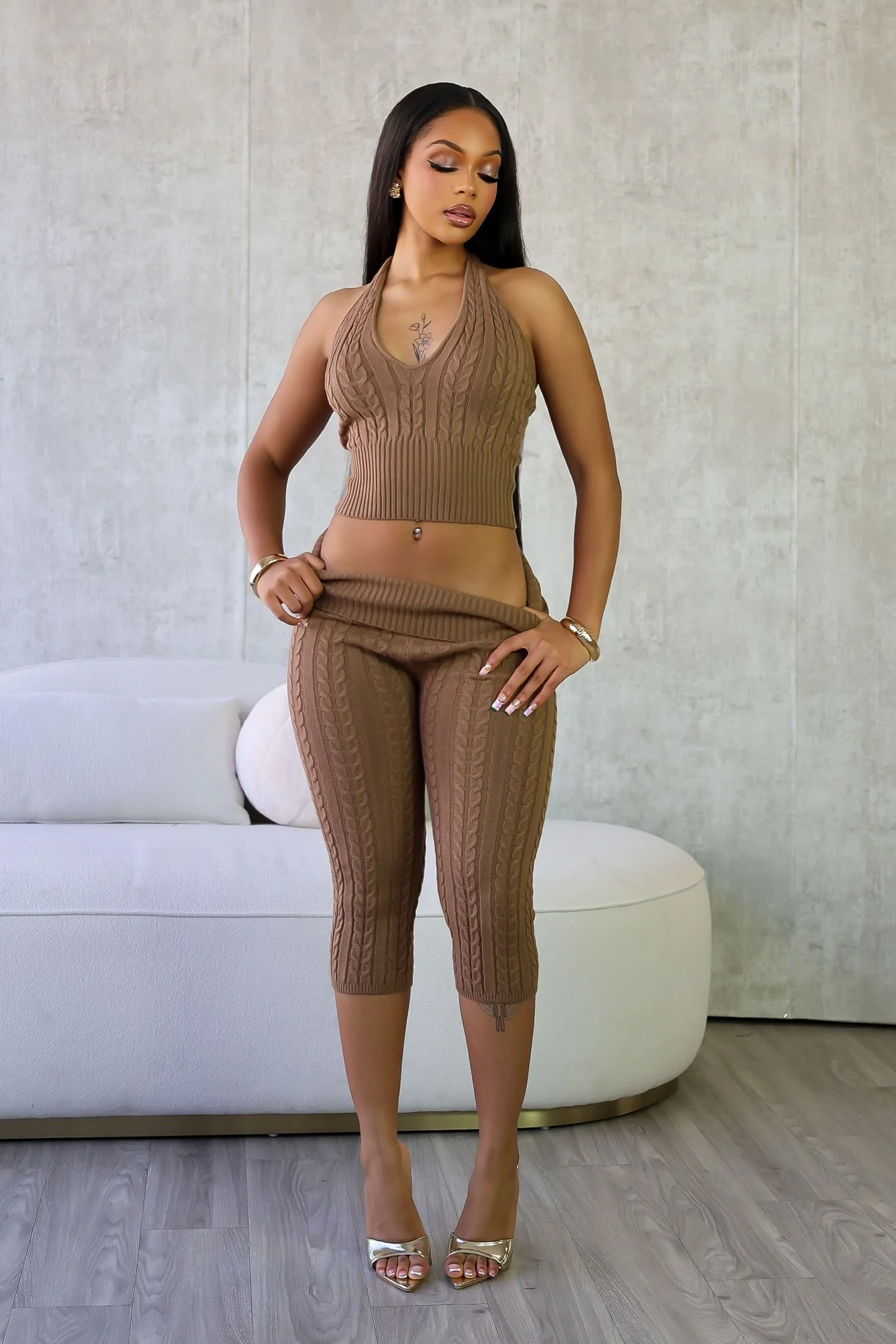 Calm Touch Knit Top & Capri SET - Image 4