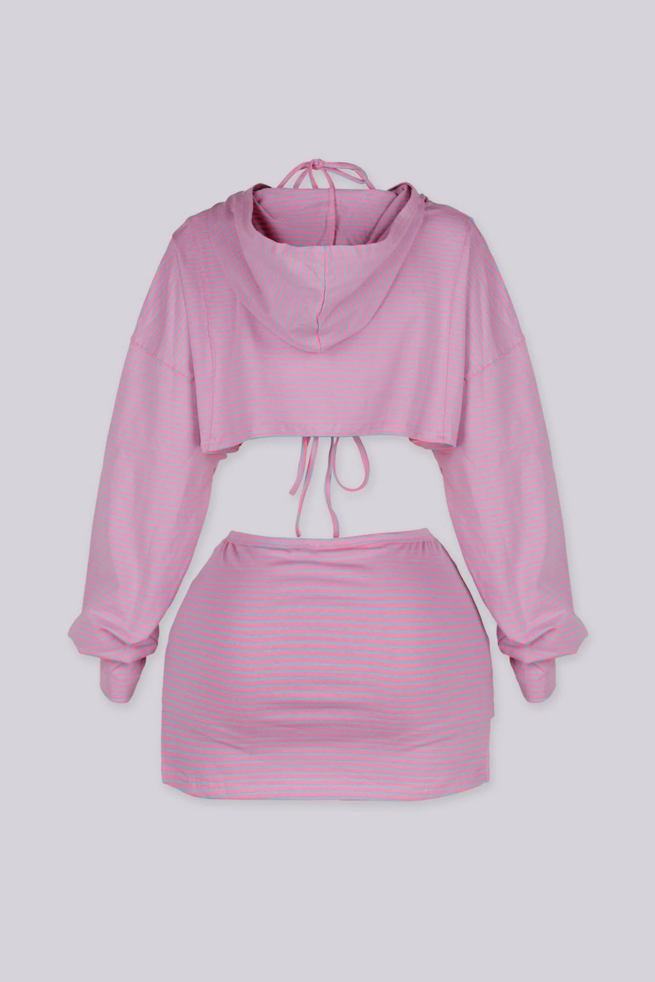 Candy Stripe Zip Hoodie & Shorts SET - Image 6