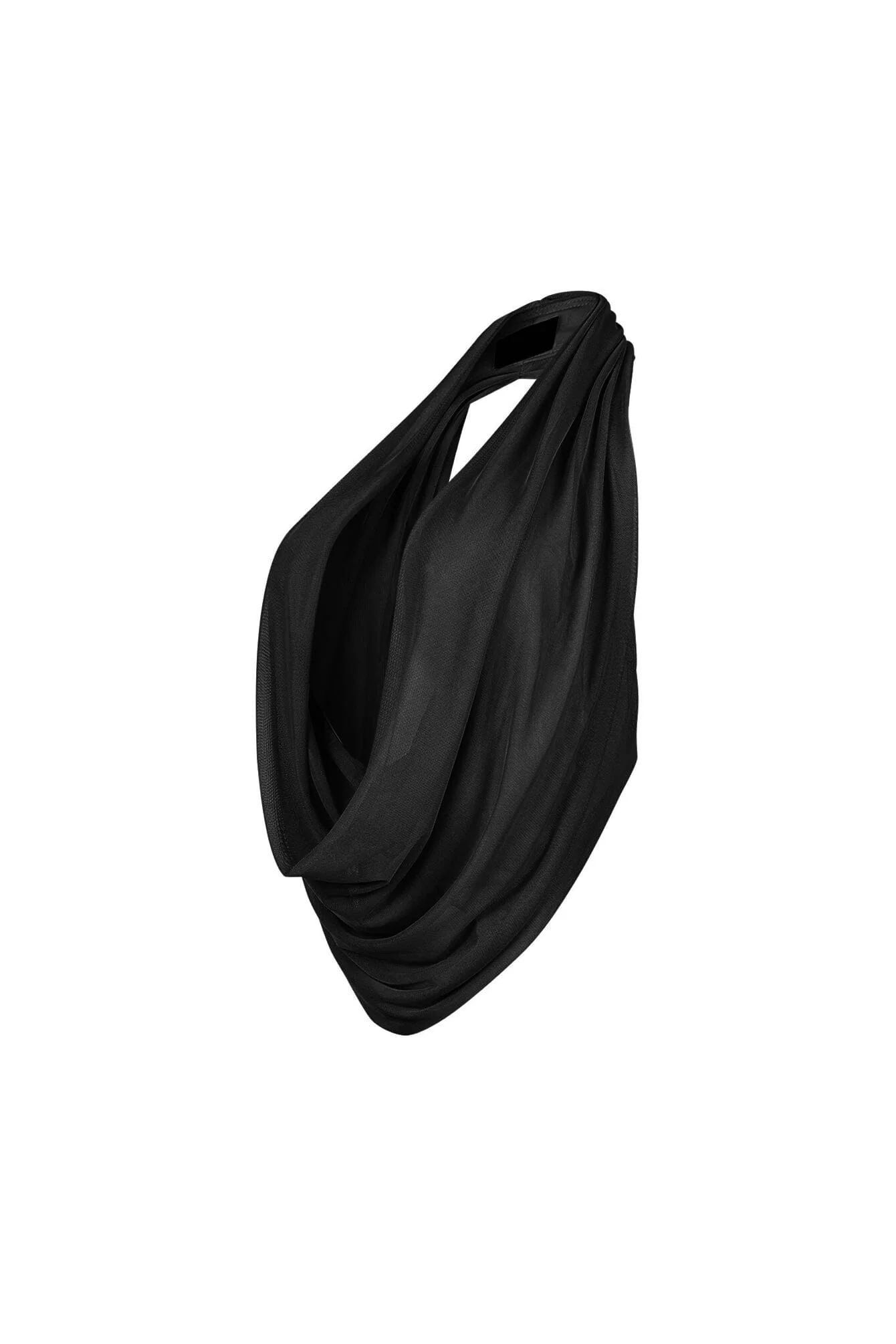 Cascading Mesh Cowl Neck Tie Top - Image 11