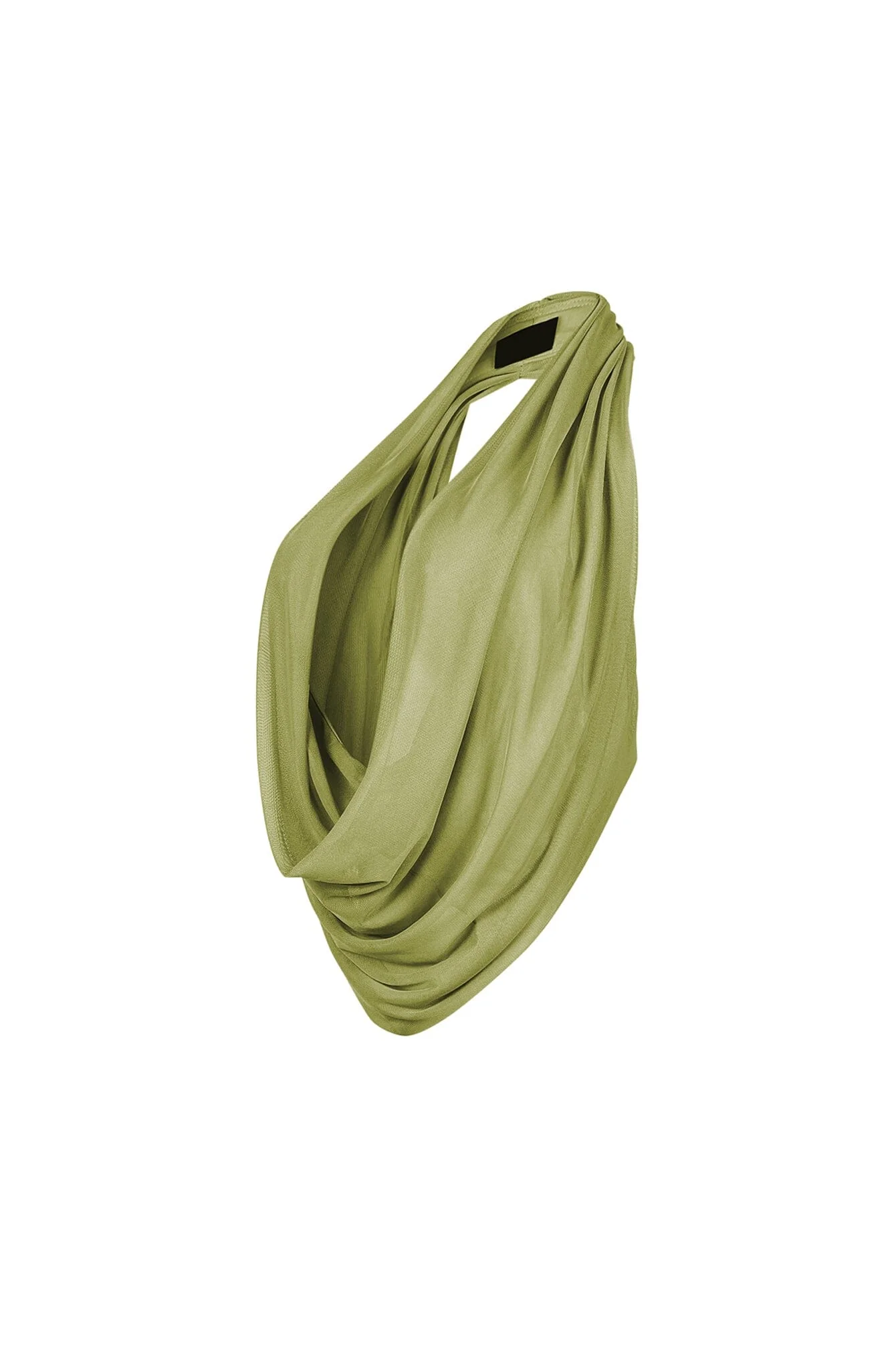 Cascading Mesh Cowl Neck Tie Top - Image 13