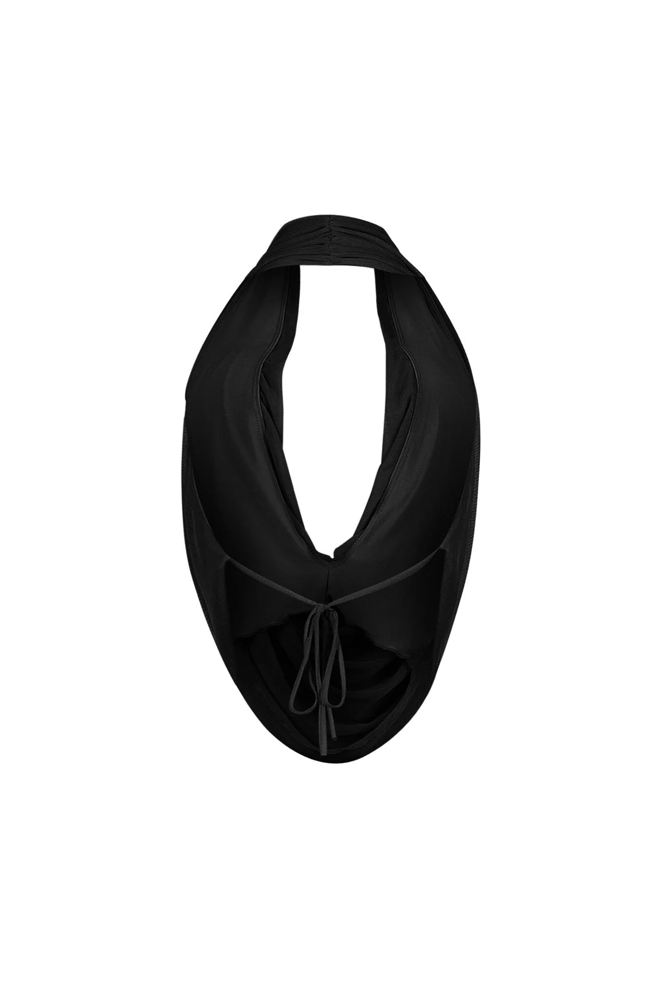 Cascading Mesh Cowl Neck Tie Top - Image 14