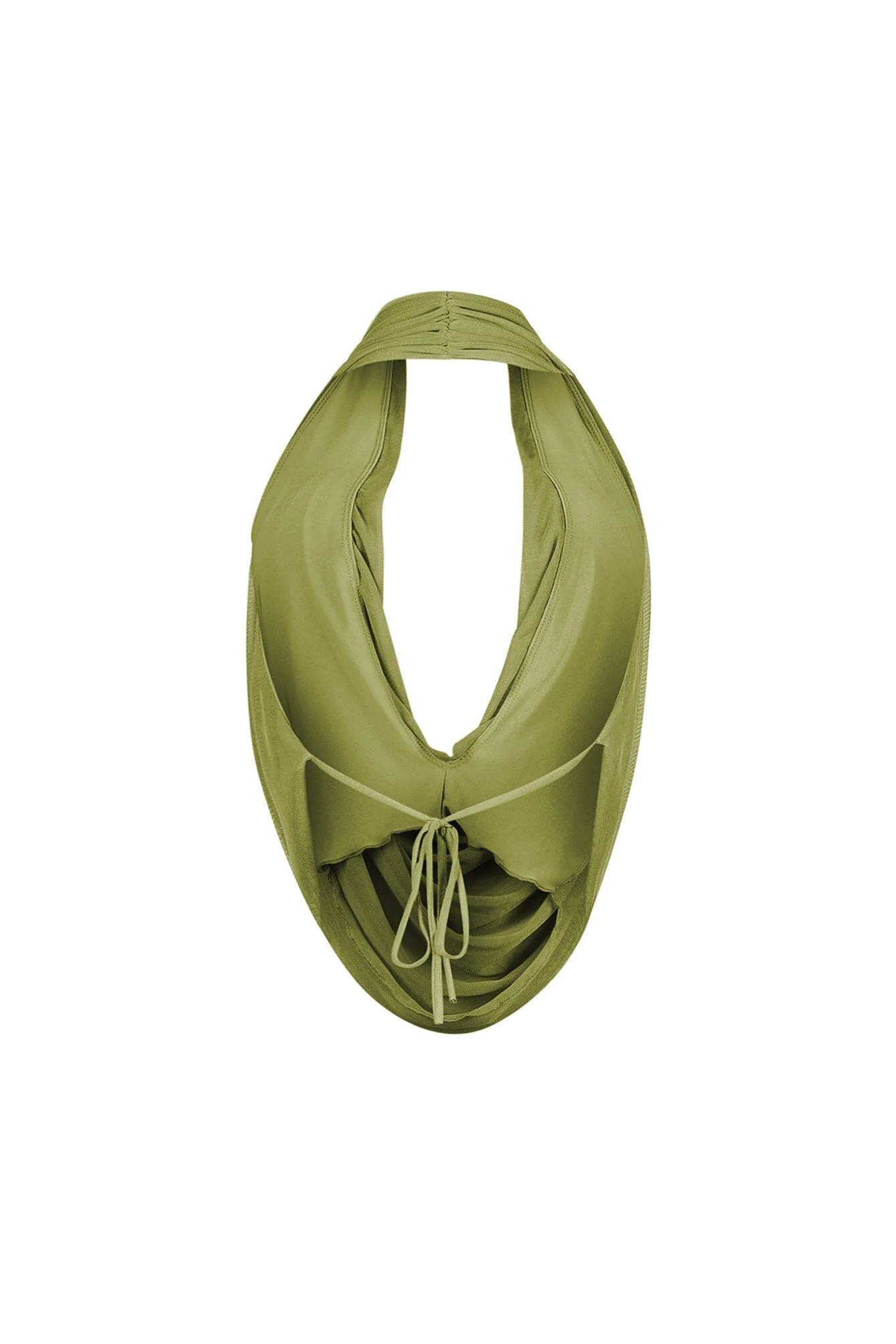 Cascading Mesh Cowl Neck Tie Top - Image 16