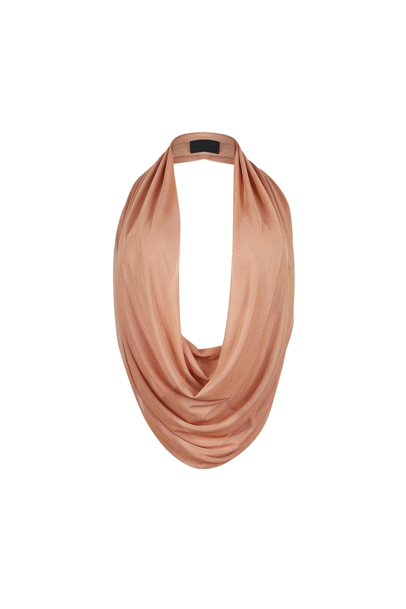 Cascading Mesh Cowl Neck Tie Top - Image 9
