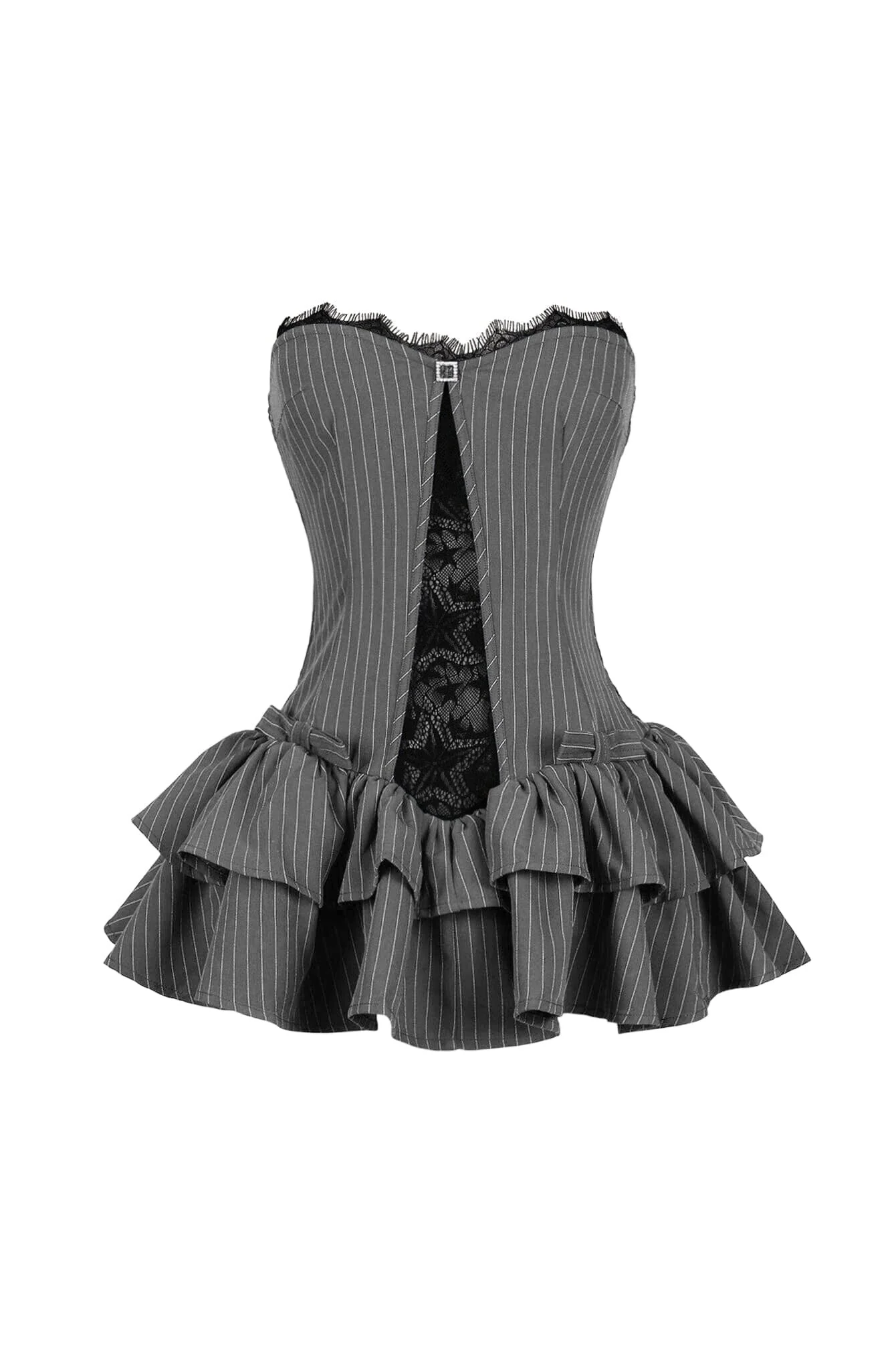 Cecily Pin Stripe Tube Lace Mini Dress - Image 4