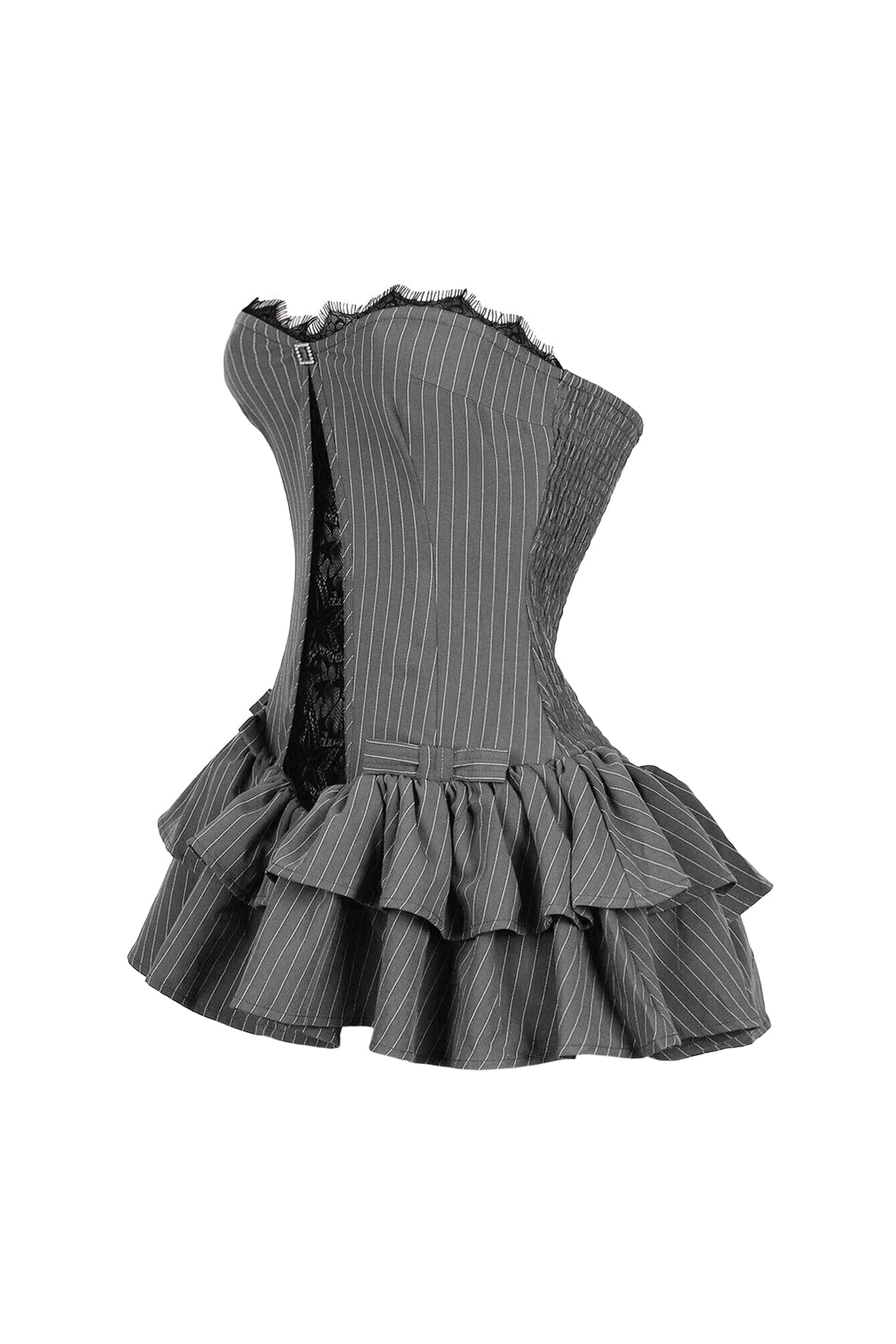 Cecily Pin Stripe Tube Lace Mini Dress - Image 6