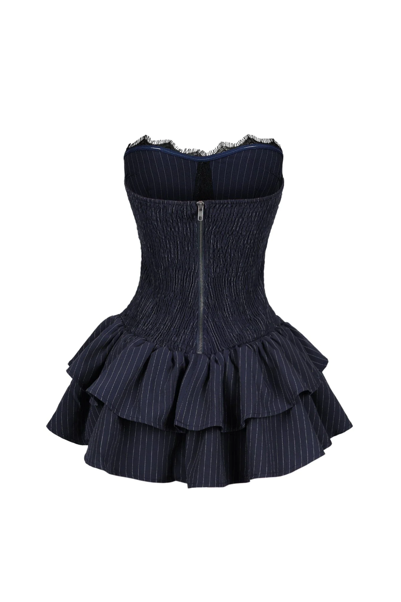 Cecily Pin Stripe Tube Lace Mini Dress - Image 9