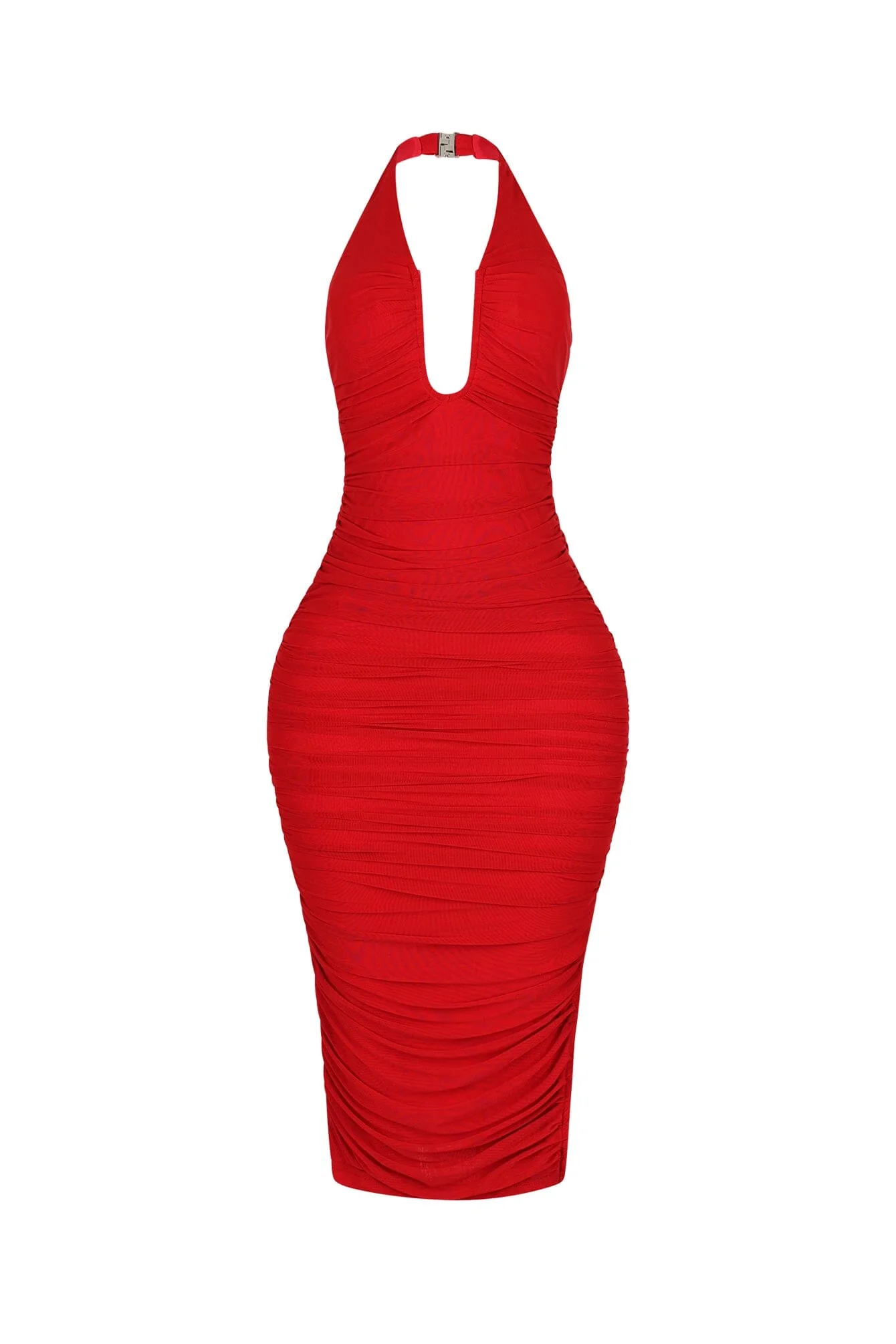 Central U Cut Ruched Midi Dress - Image 7