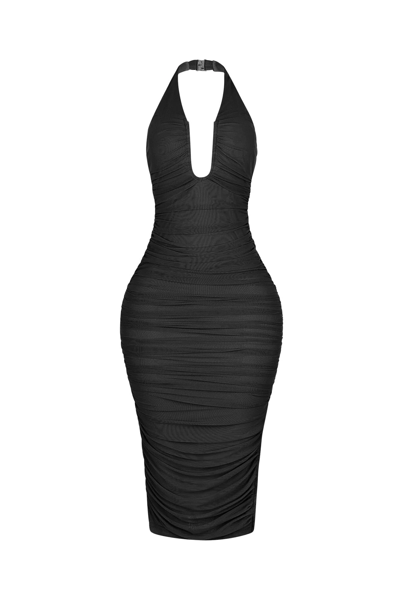 Central U Cut Ruched Midi Dress - Image 8