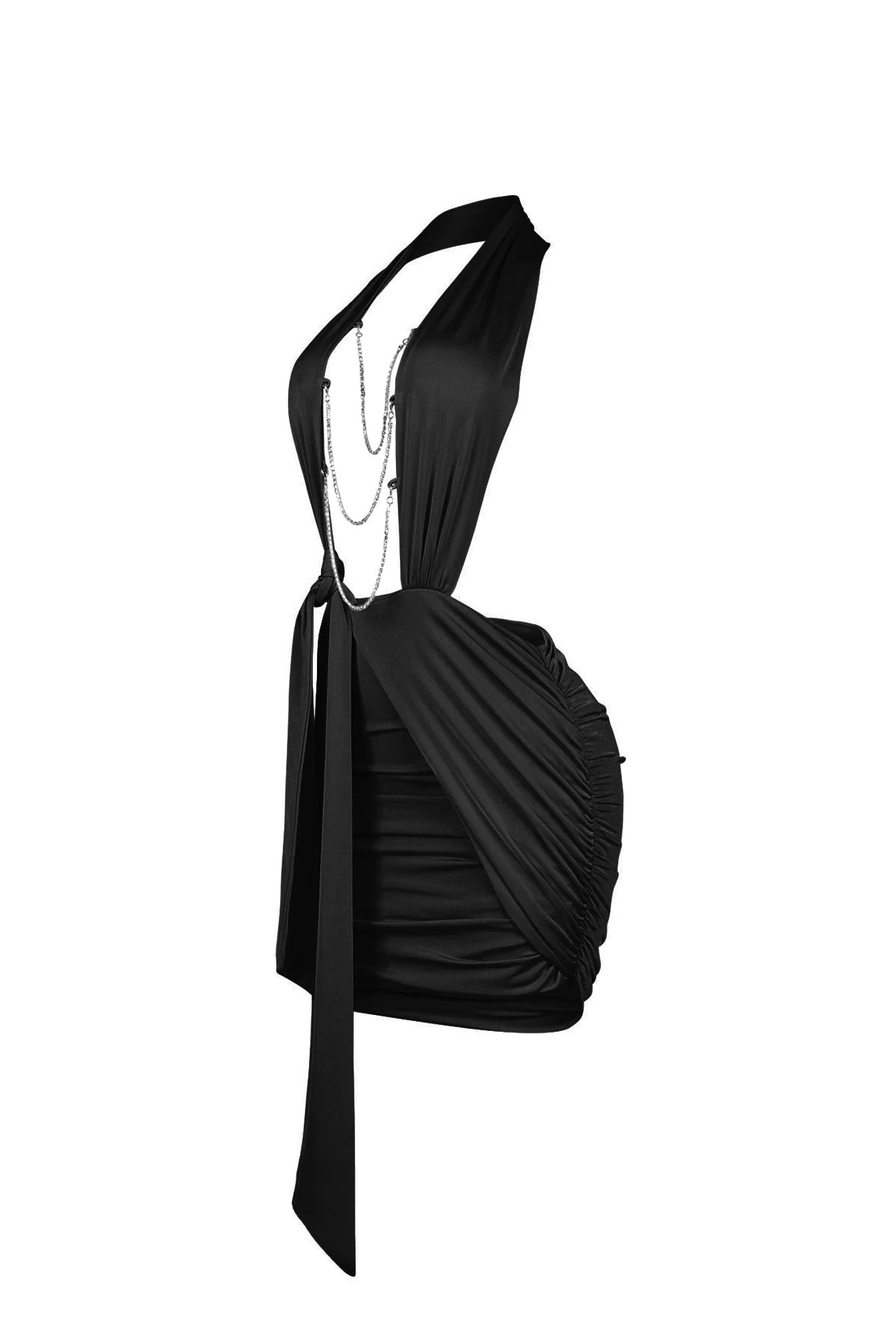 Chainlight Nylon Halter Mini Dress - Image 6