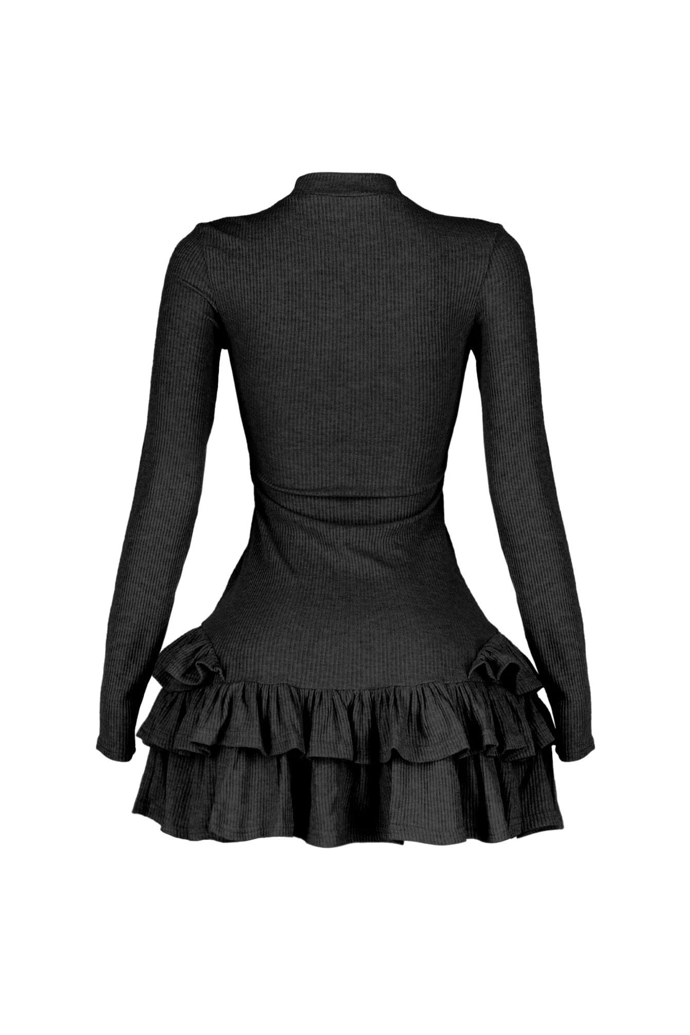 Chilly Day Long Sleeve Ruffle Mini Dress - Image 5