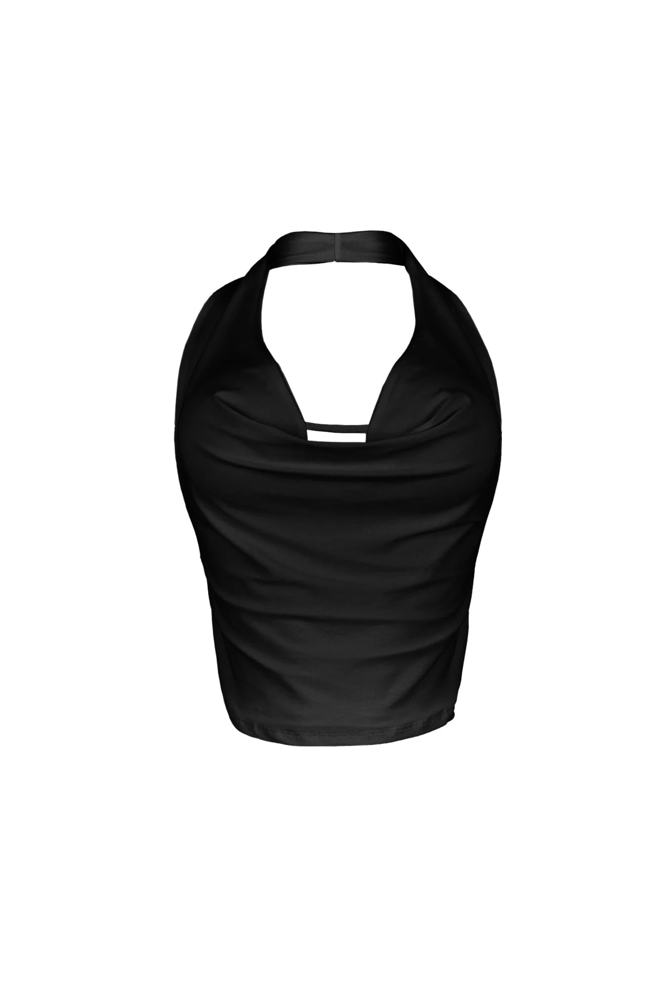 Chrischelle Cowl Neck Halter Crop Top - Image 4