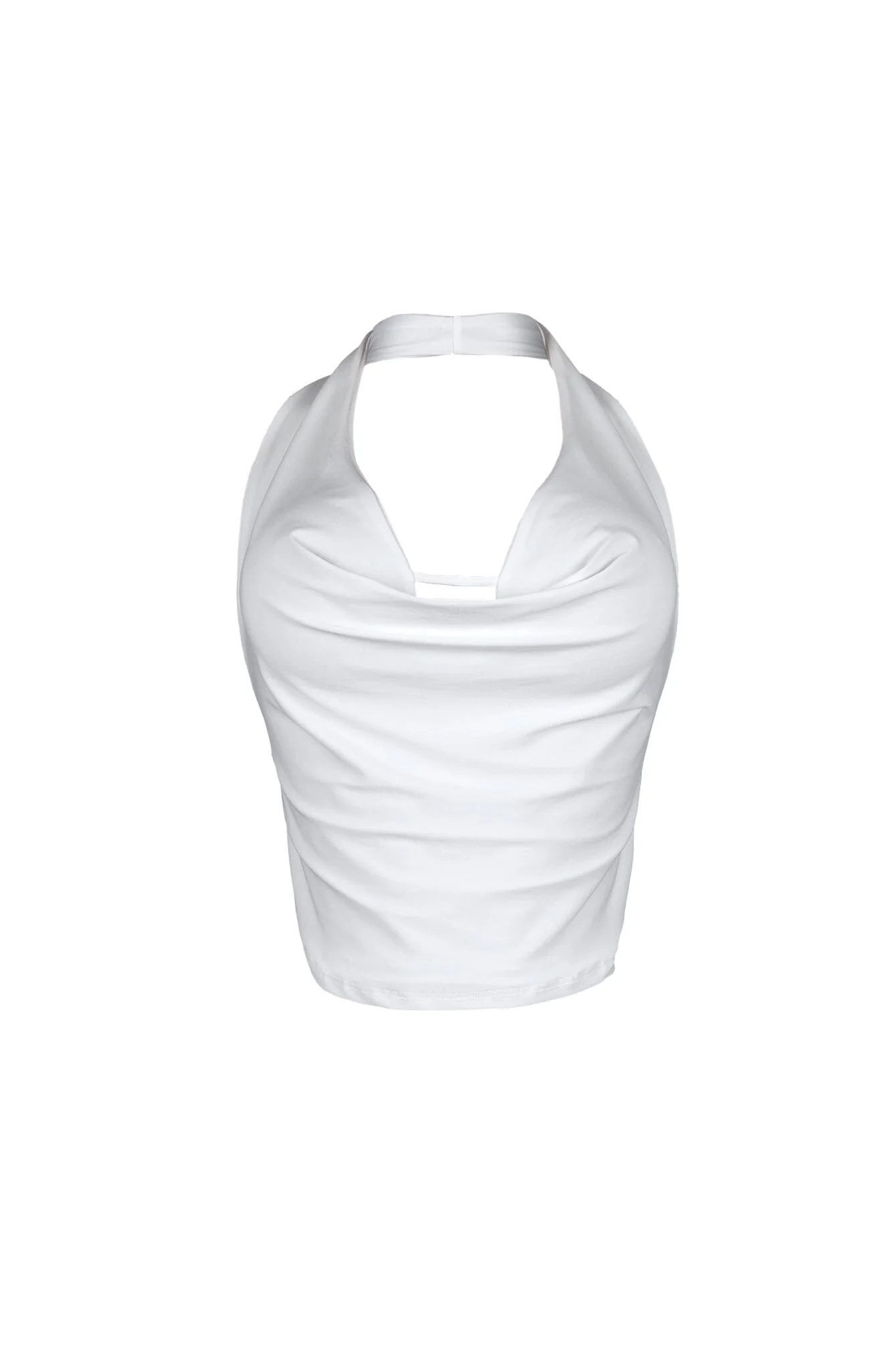 Chrischelle Cowl Neck Halter Crop Top - Image 5