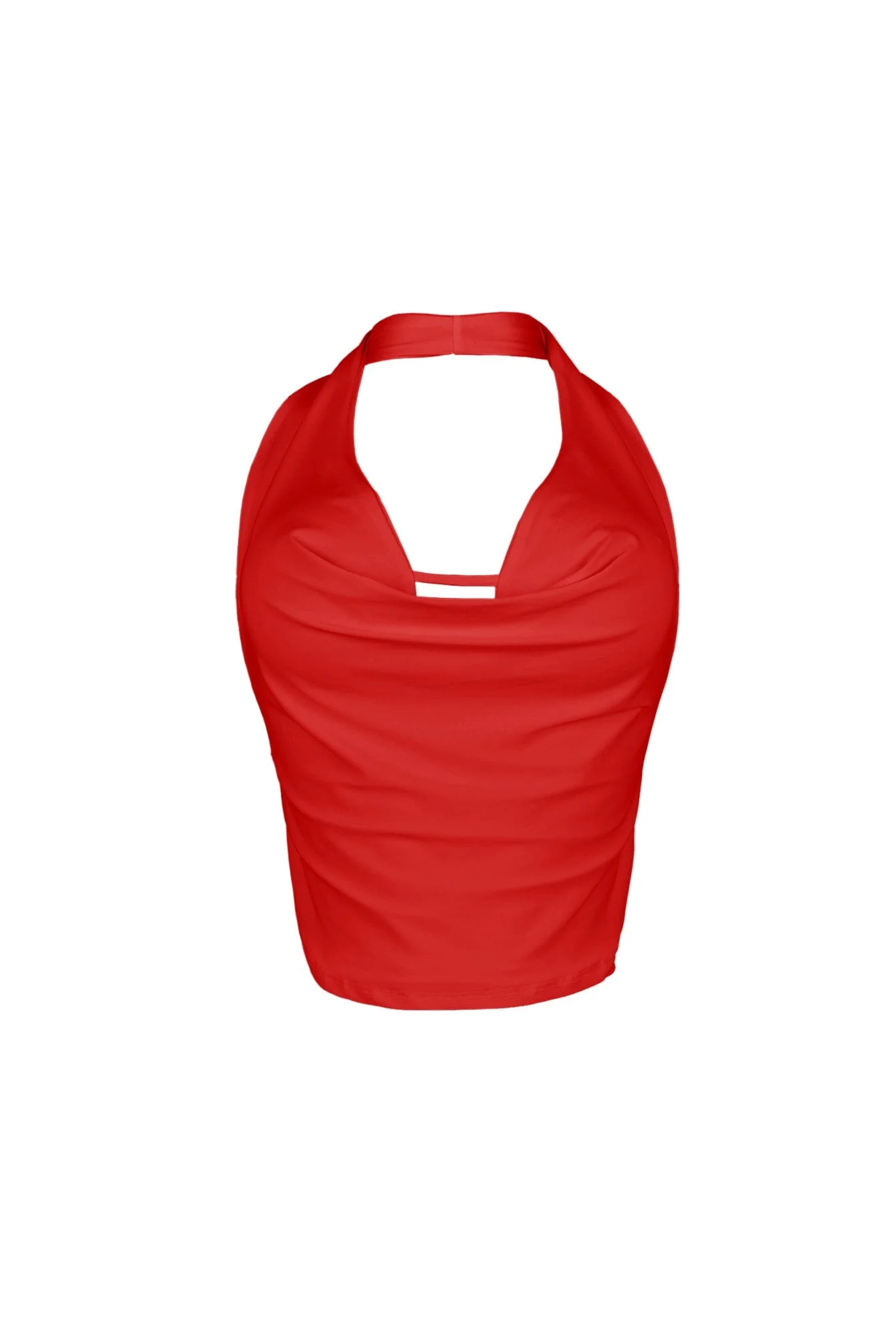 Chrischelle Cowl Neck Halter Crop Top - Image 6