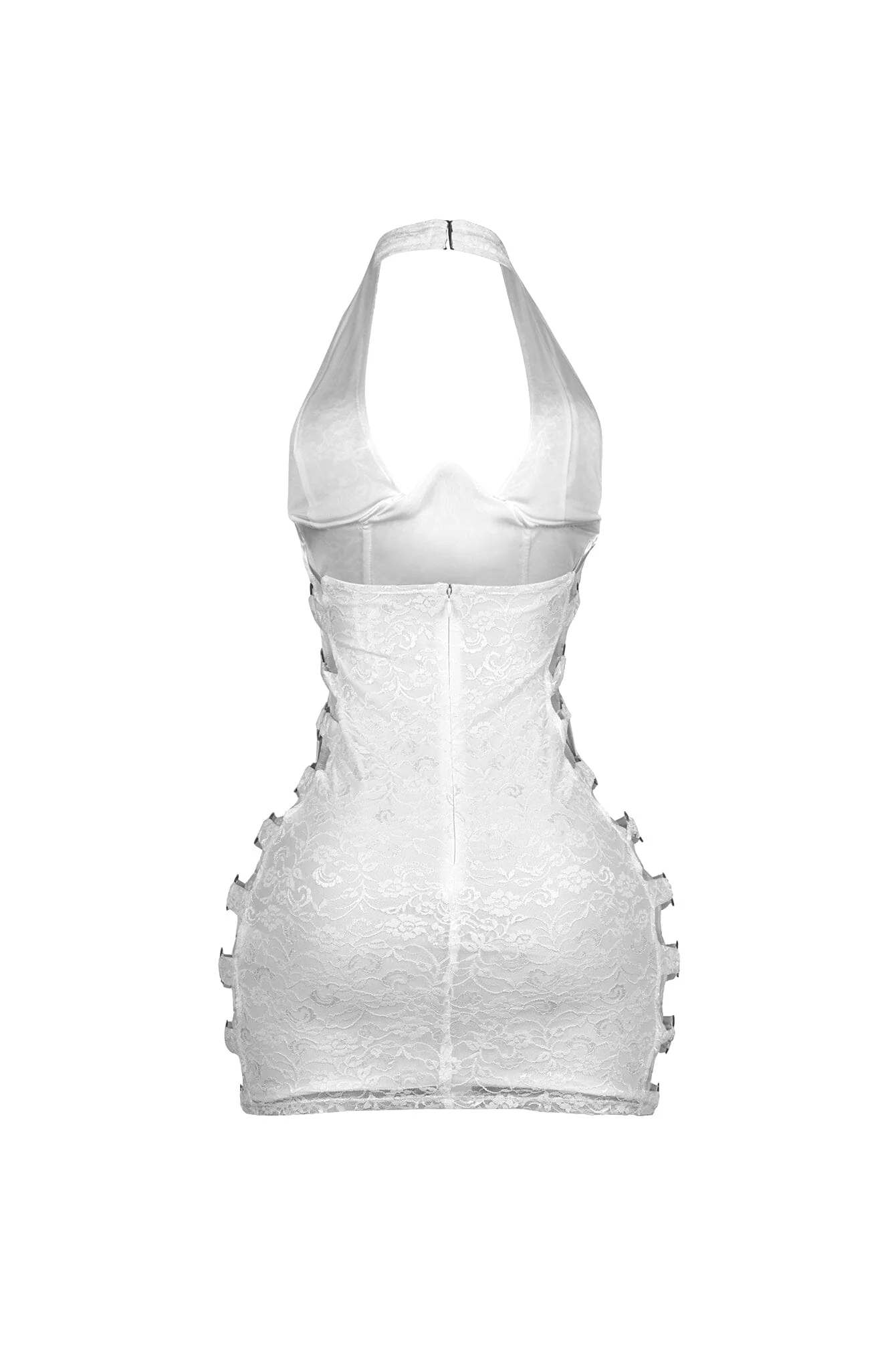 Chrome Bloom Lace Bustier Mini Dress - Image 11