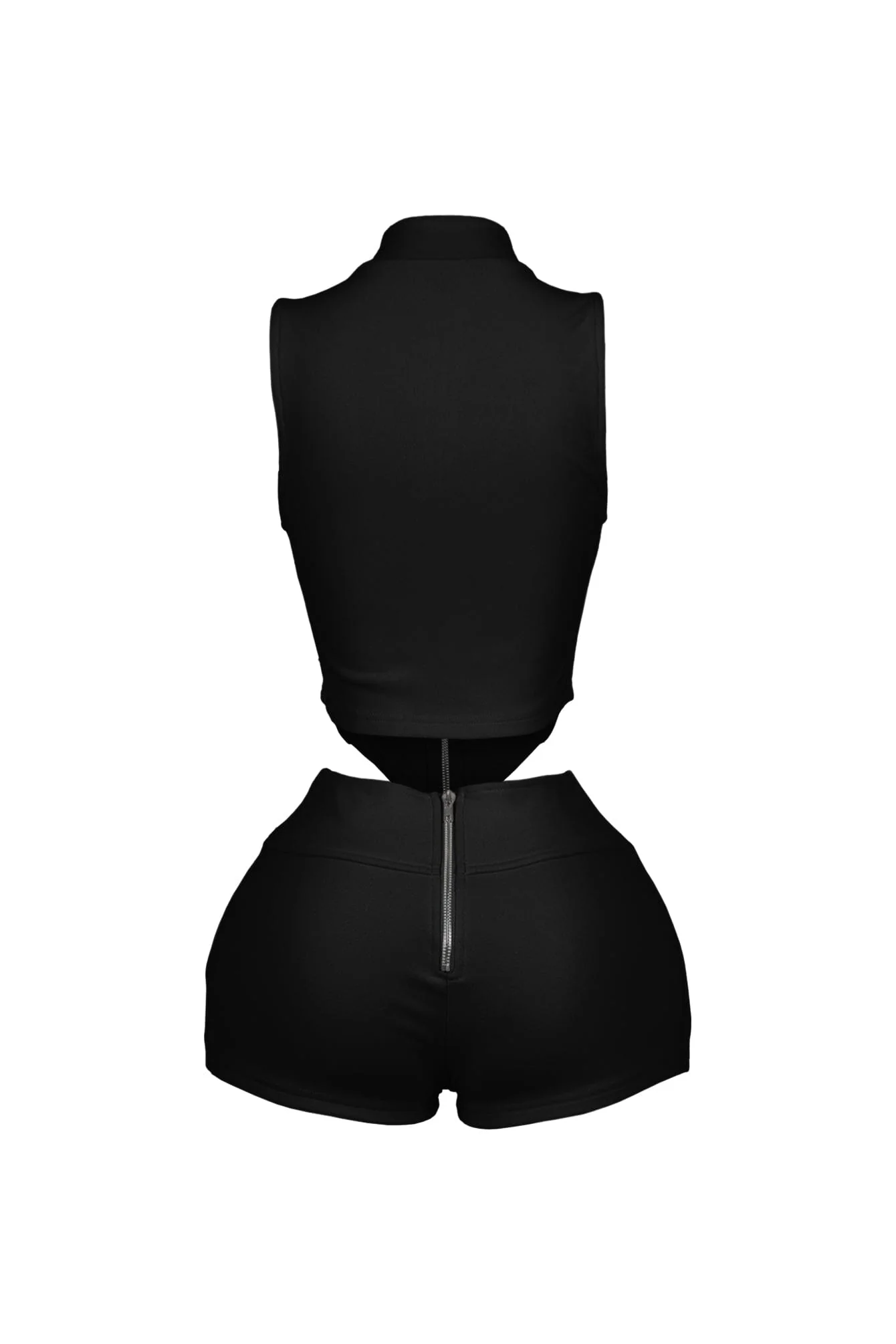 Classic Zip Up Cropped Tank Top & Shorts SET - Image 18