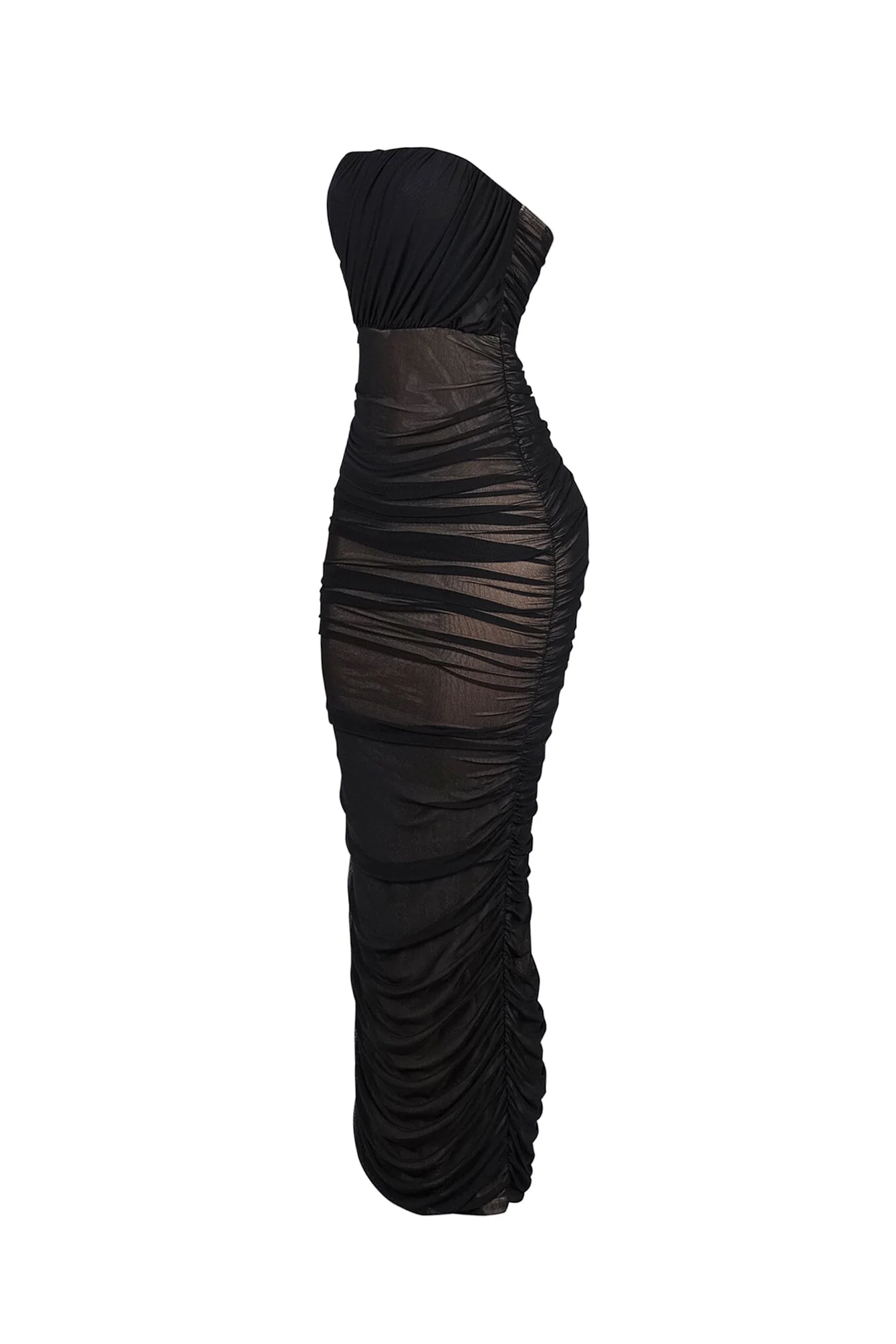 Cloudruch Ruched Mesh Tube Midi Dress - Image 6