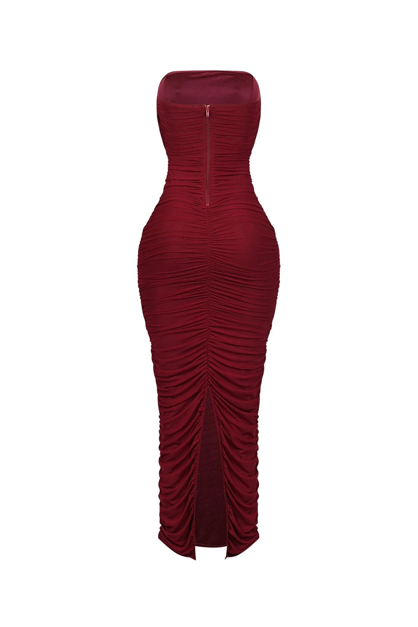 Cloudruch Ruched Mesh Tube Midi Dress - Image 9