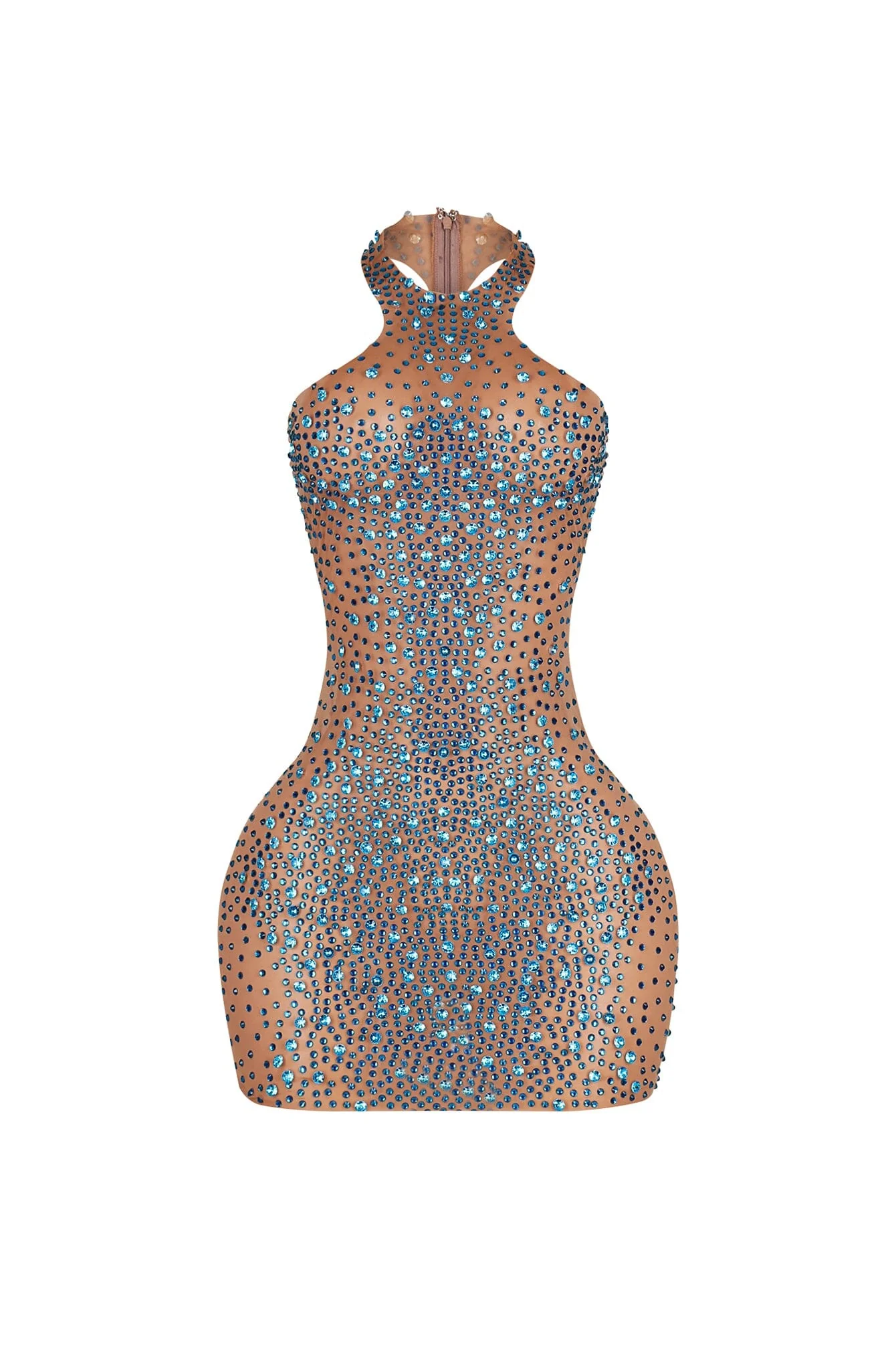 Cobalt Glint Rhinestone Mini Dress - Image 4