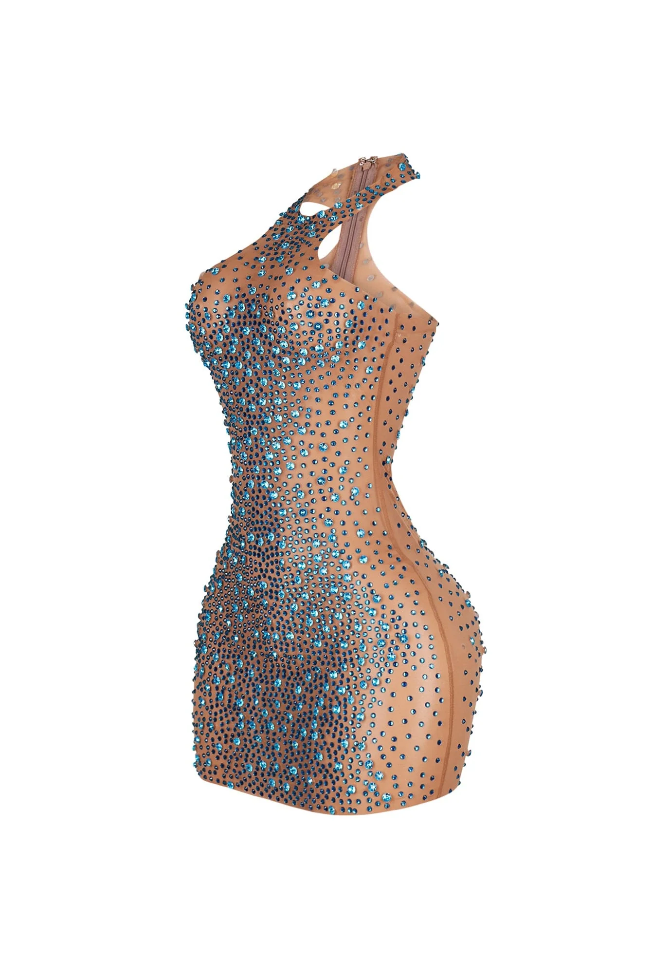 Cobalt Glint Rhinestone Mini Dress - Image 5