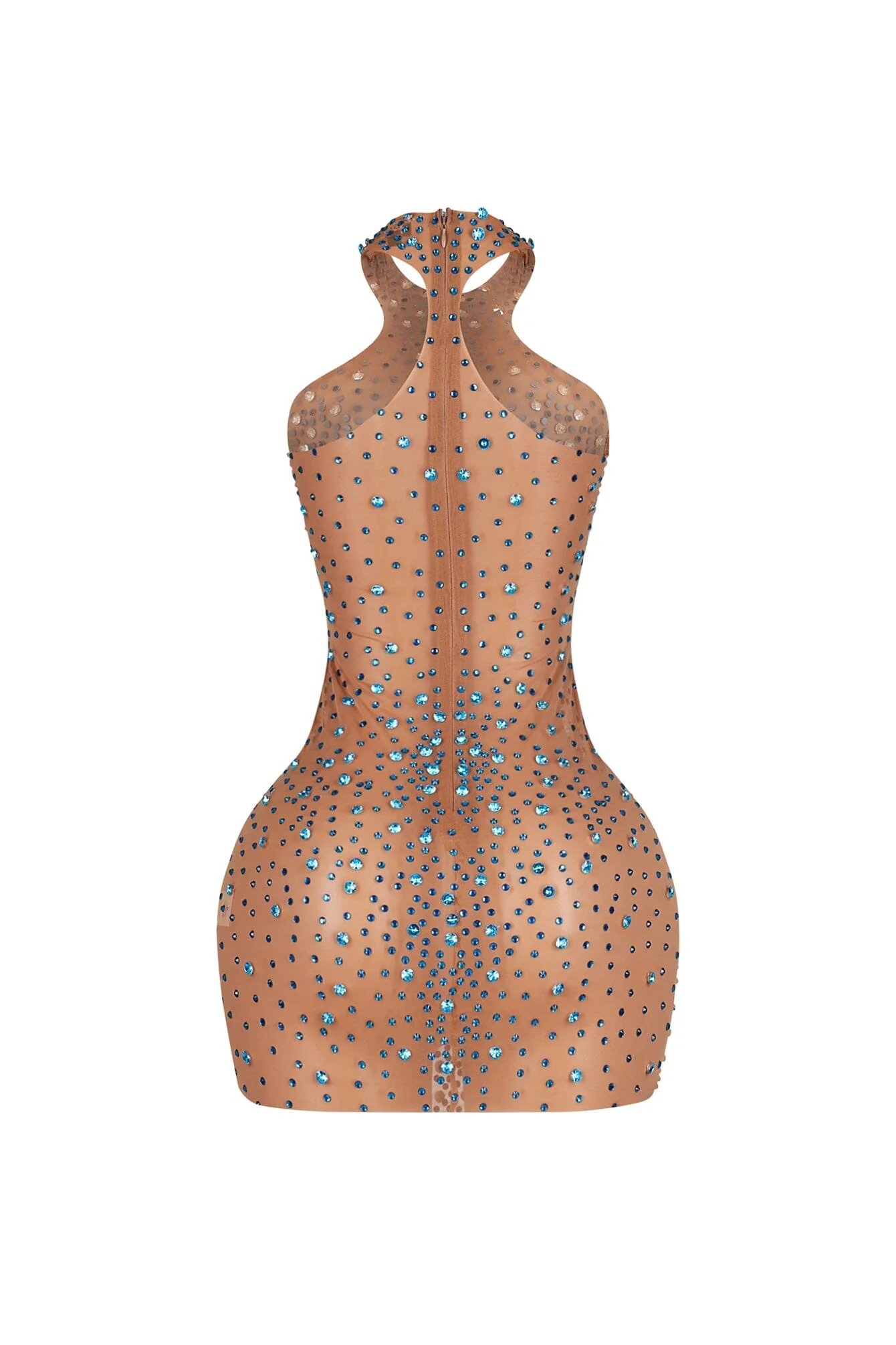 Cobalt Glint Rhinestone Mini Dress - Image 6