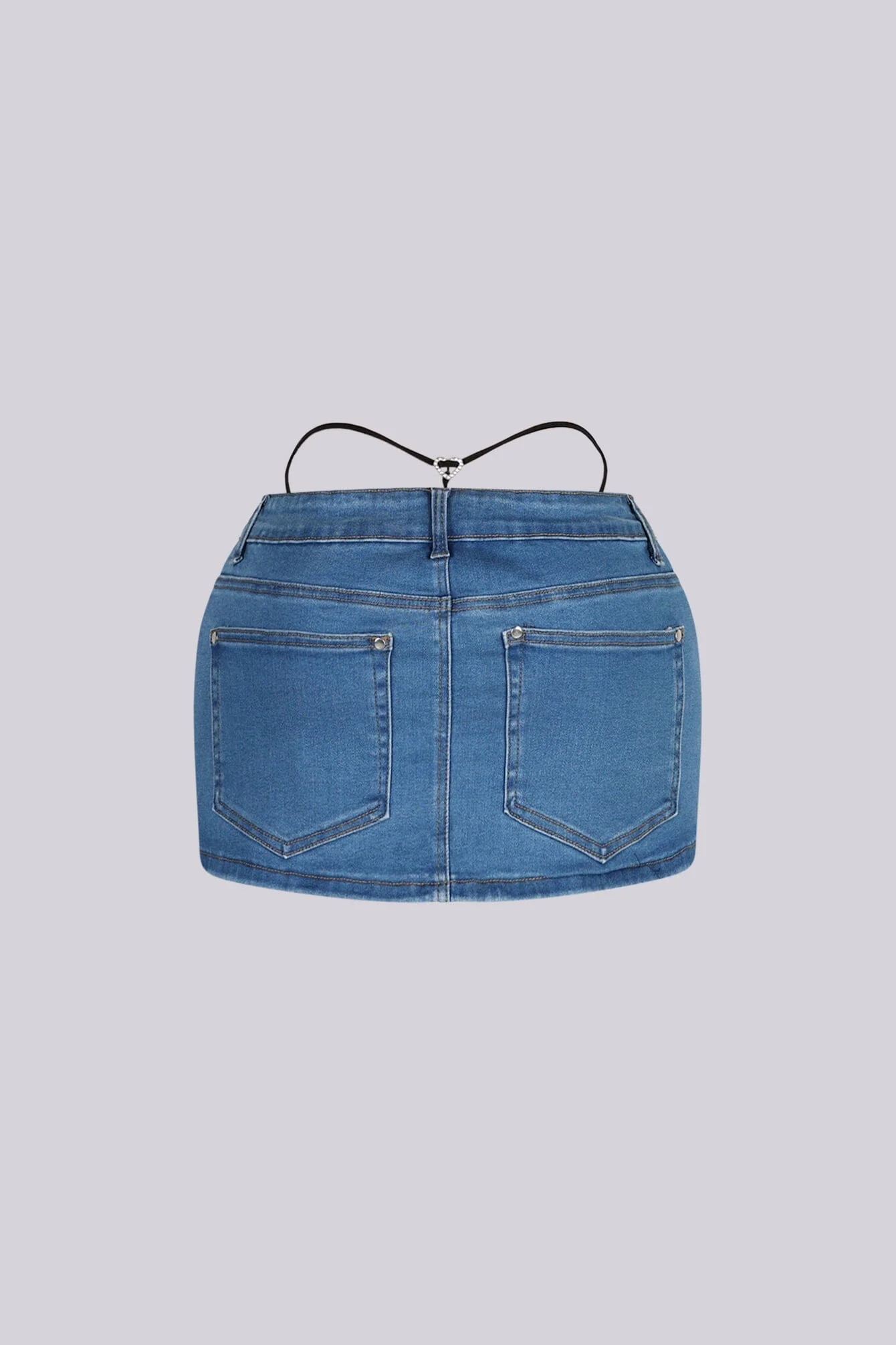 Colette Thong Denim Mini Skirt - Image 5