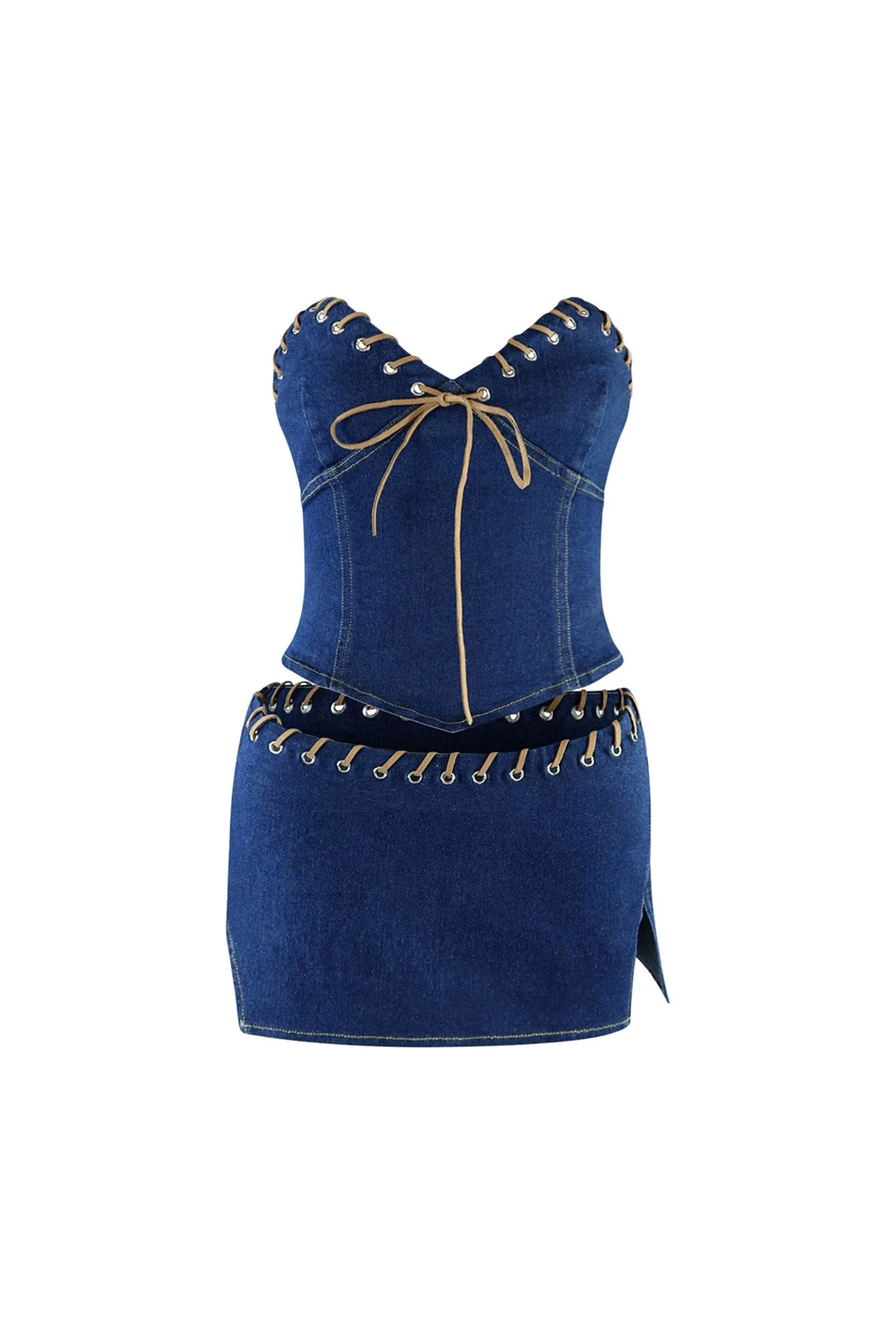 Color Of The Wind Denim Top & Skirt SET - Image 5