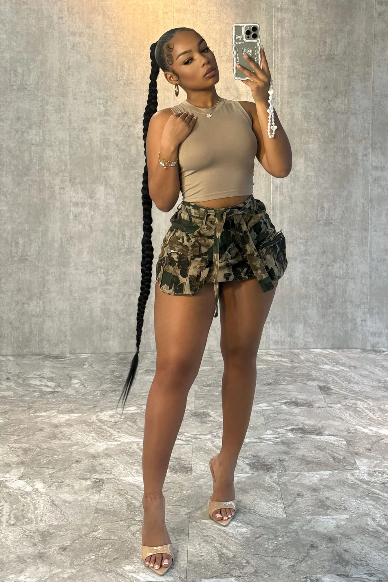 Come And Go Cargo Pocket Mini Skirt - Image 4