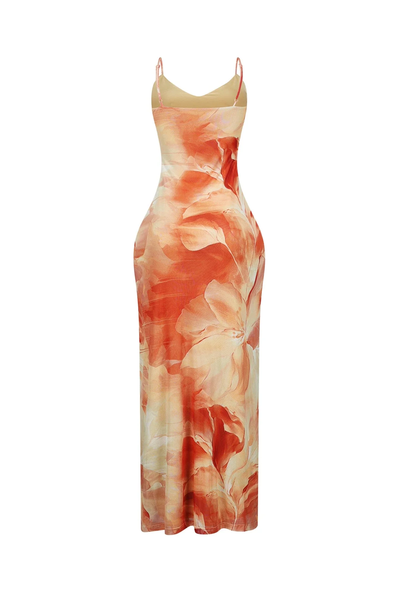 Coral Blush Mesh Print Maxi Dress - Image 5