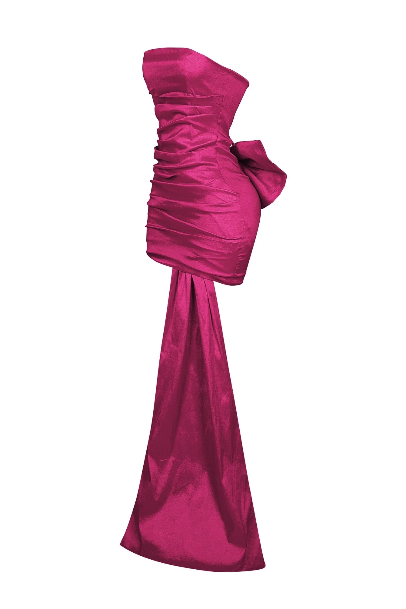 Cordelia Satin Tube Big Bow Mini Dress - Image 11