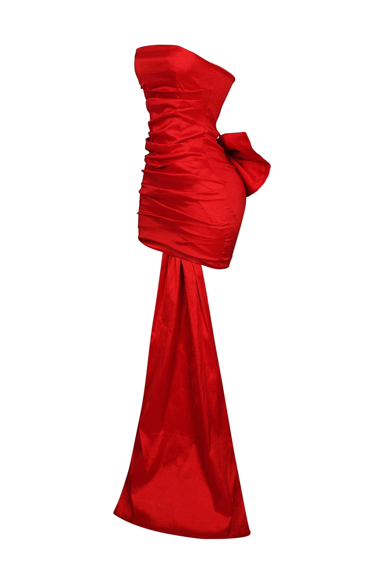Cordelia Satin Tube Big Bow Mini Dress - Image 12