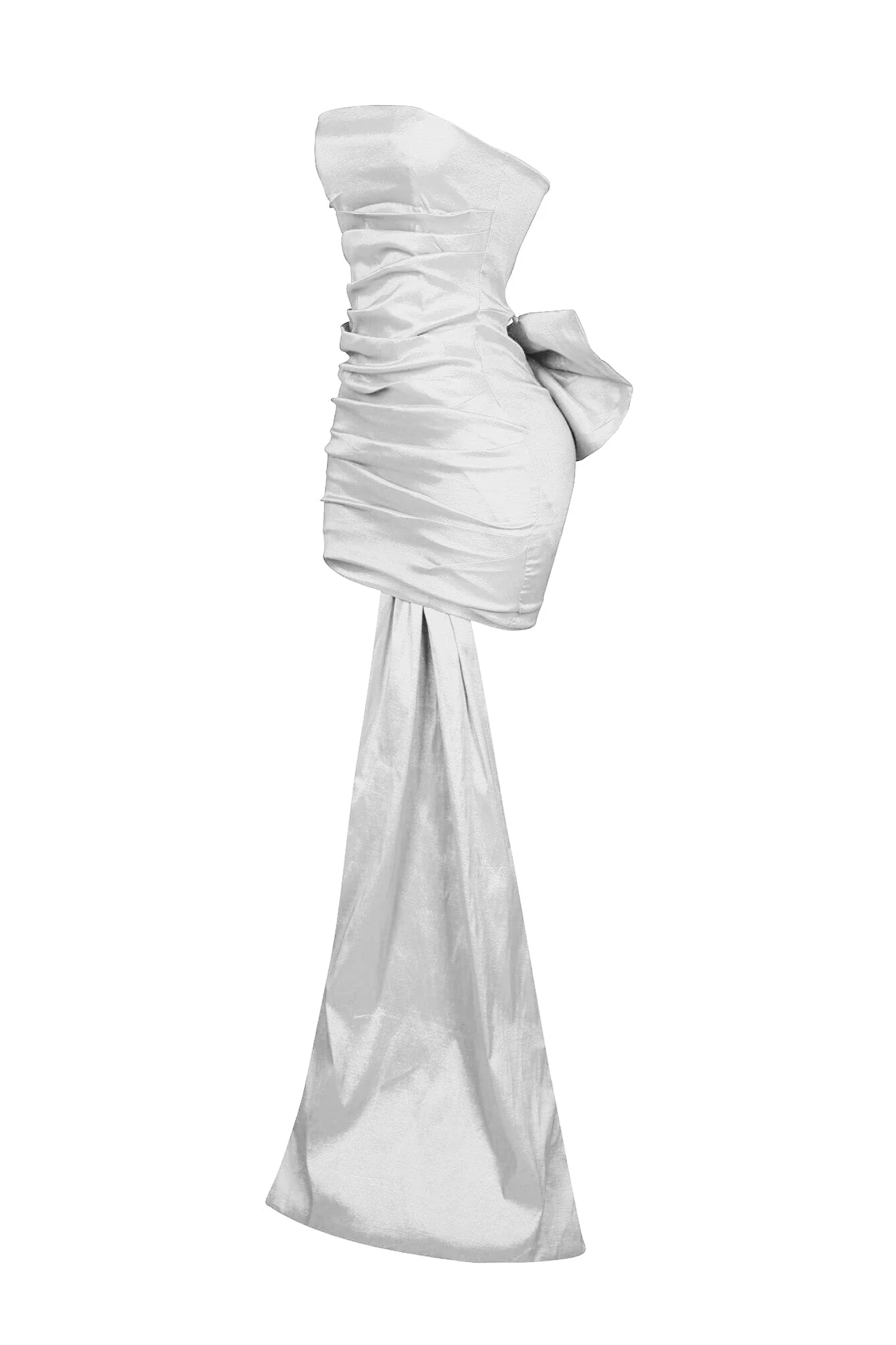 Cordelia Satin Tube Big Bow Mini Dress - Image 13