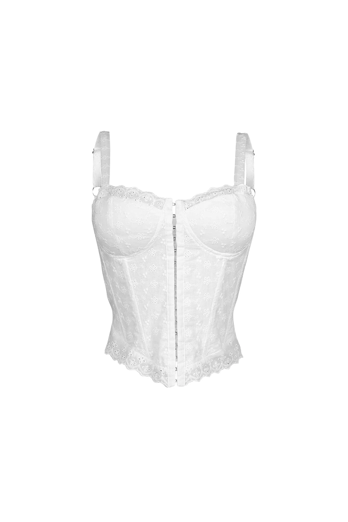 Cotton Snow Eyelet Bustier Top - Image 3