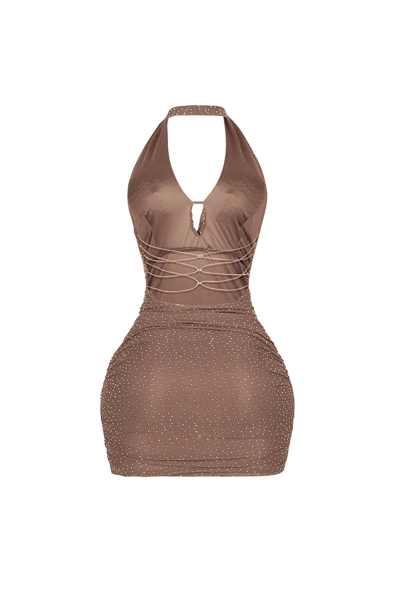 Crystelle Rhinestone Mesh Mini Dress - Image 10
